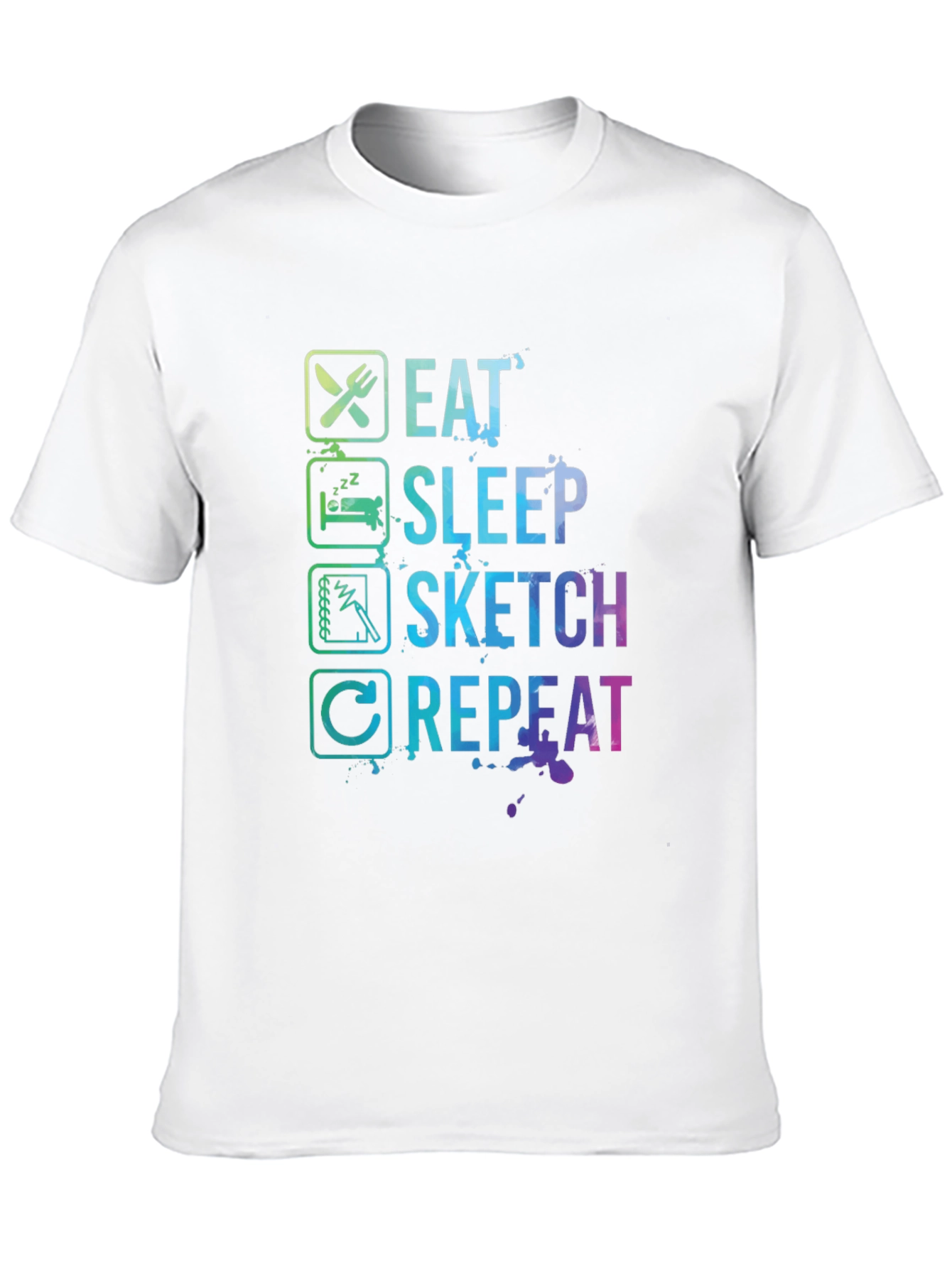 Eat Sleep Sketch Repeat Graphic Tee