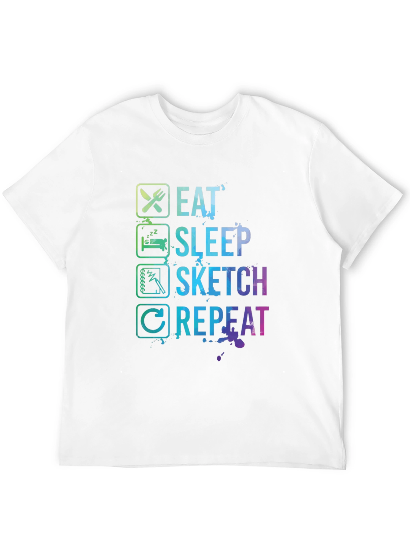 Eat Sleep Sketch Repeat Graphic Tee
