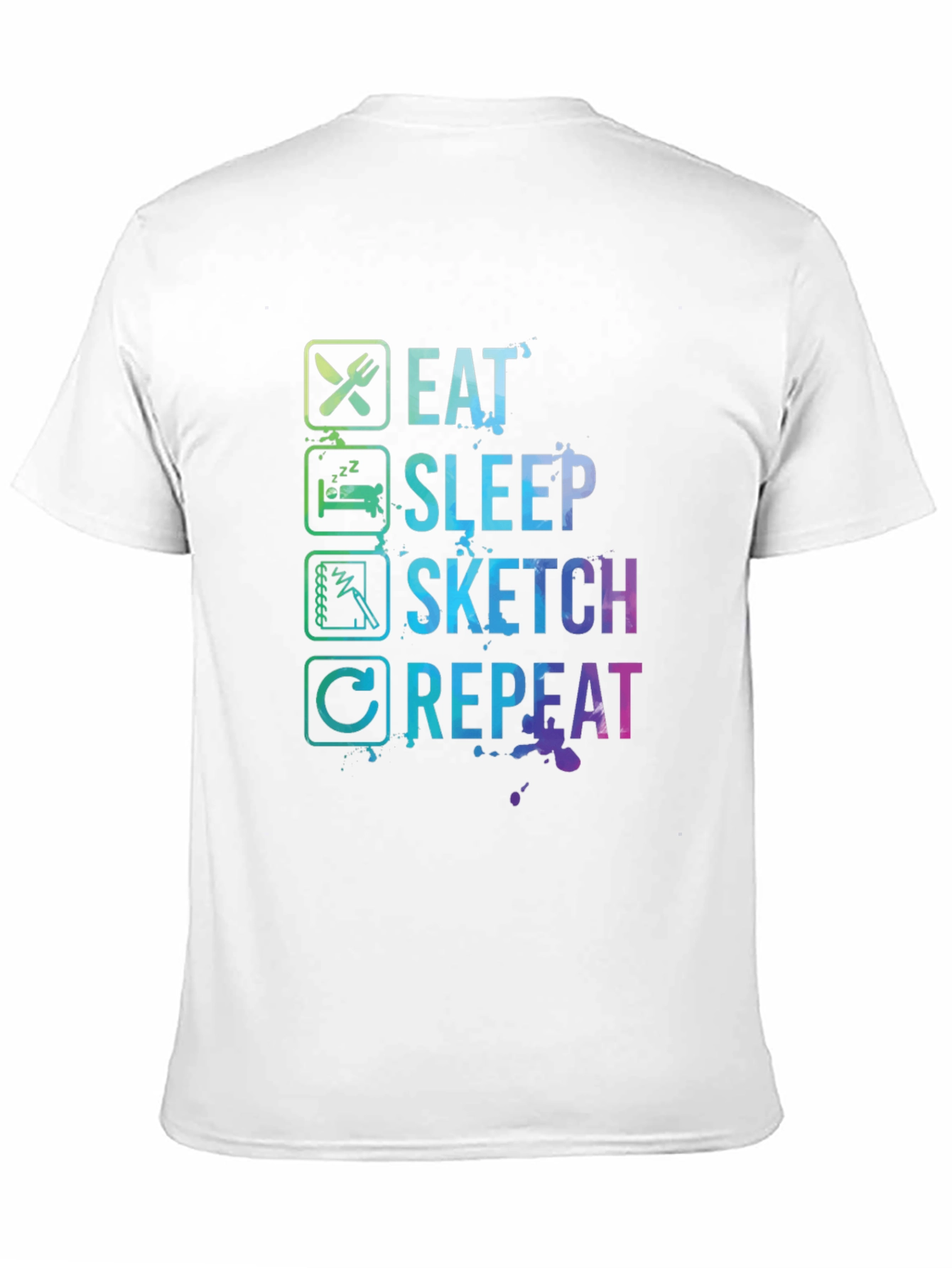 Eat Sleep Sketch Repeat Graphic Tee