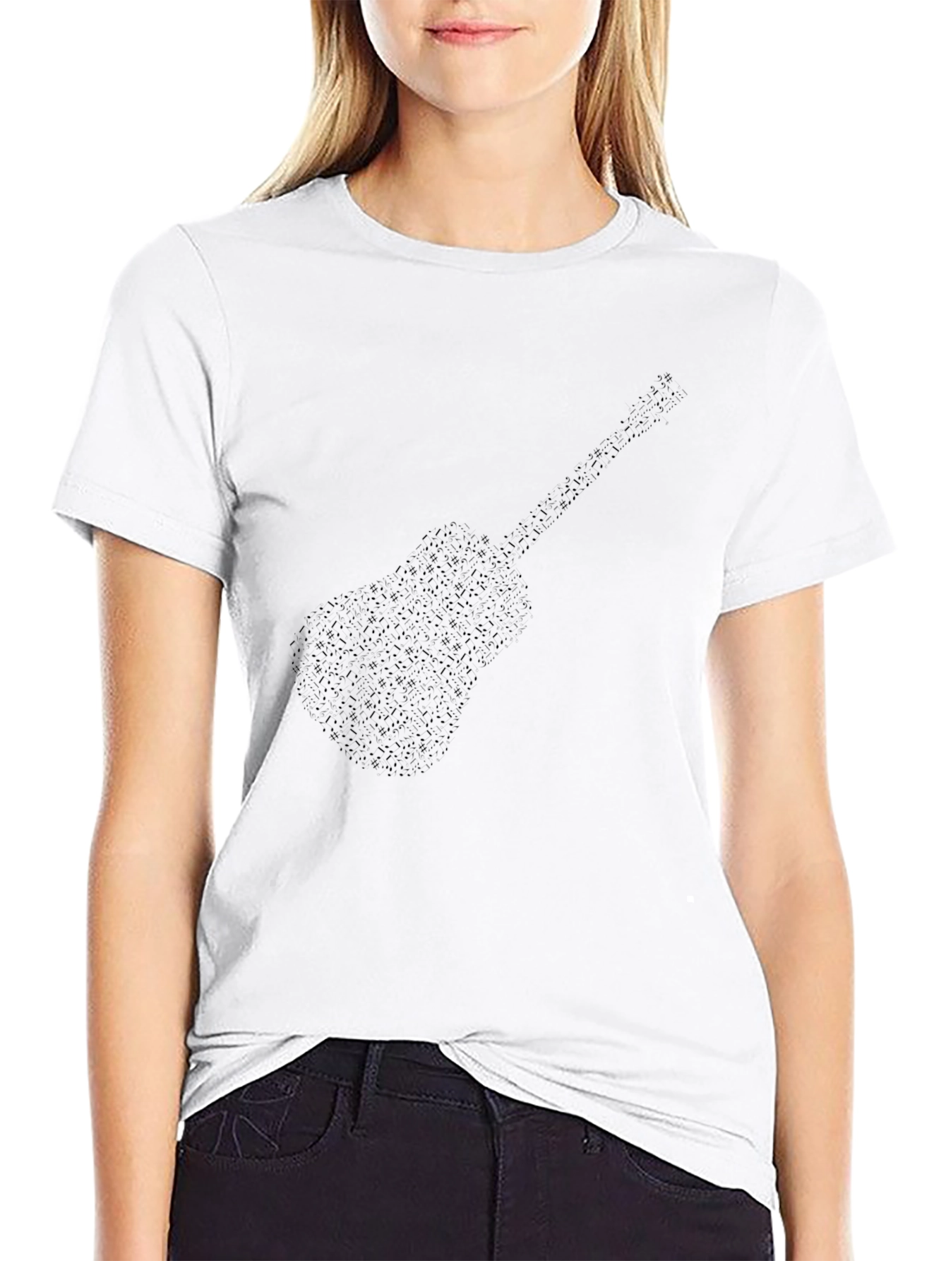Black Guitar Graphic Tee - Stylish Music Lover Shirt