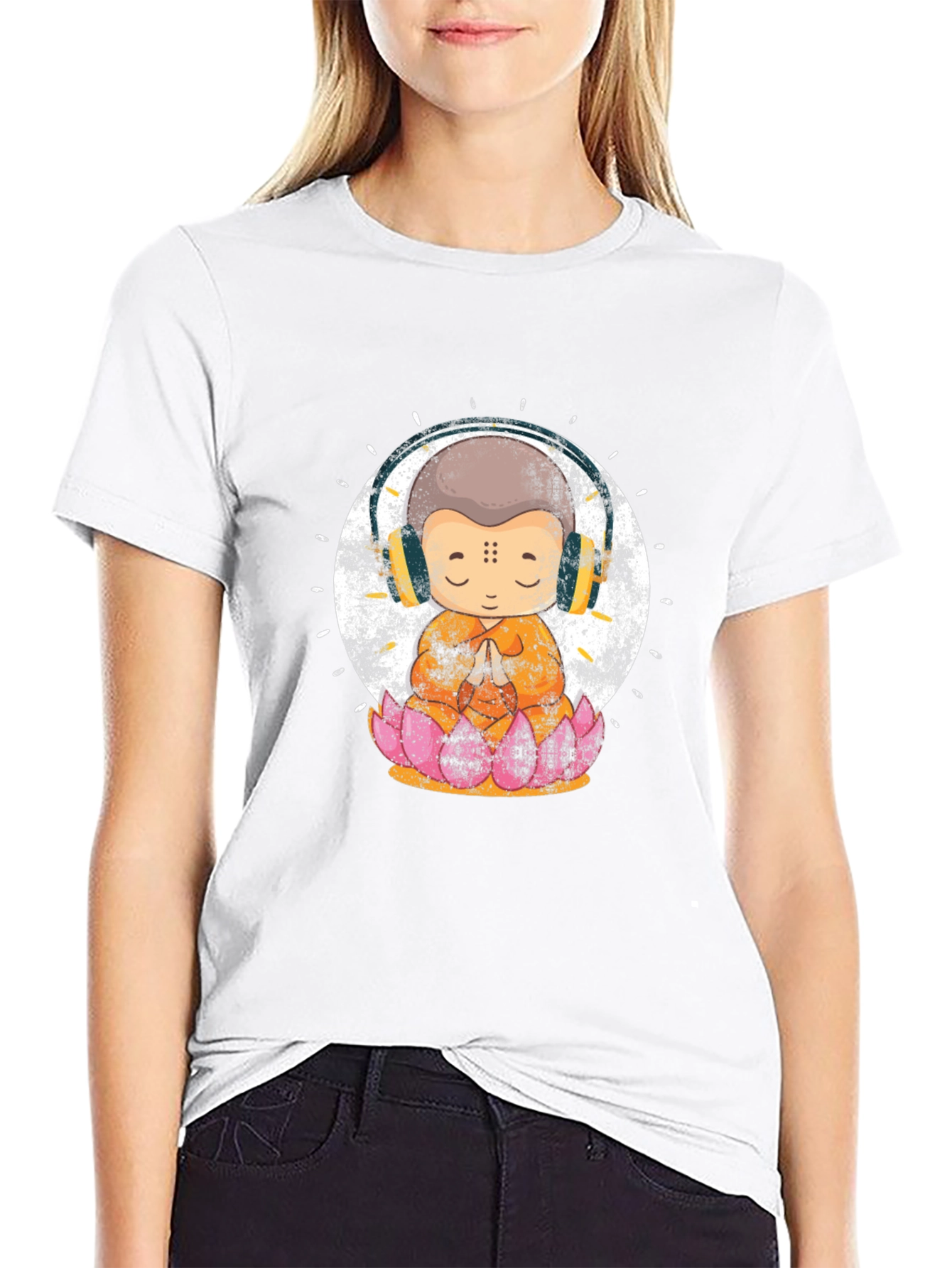 Zen Monk with Headphones T-Shirt