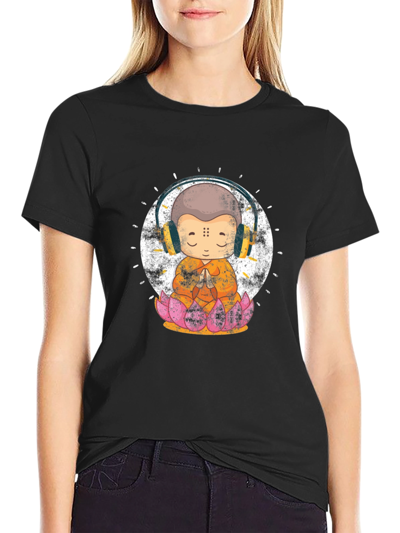 Zen Monk with Headphones T-Shirt