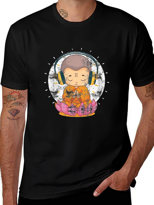 Zen Monk with Headphones T-Shirt