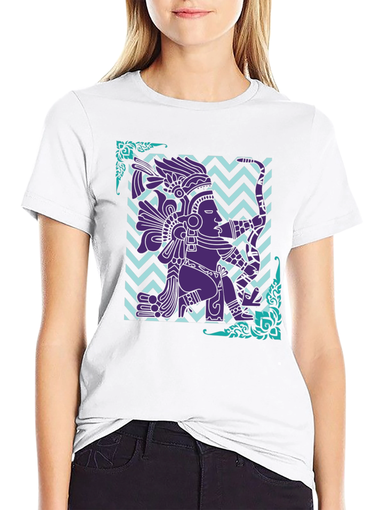 Mayan Warrior Graphic Tee - Aztec Culture Design