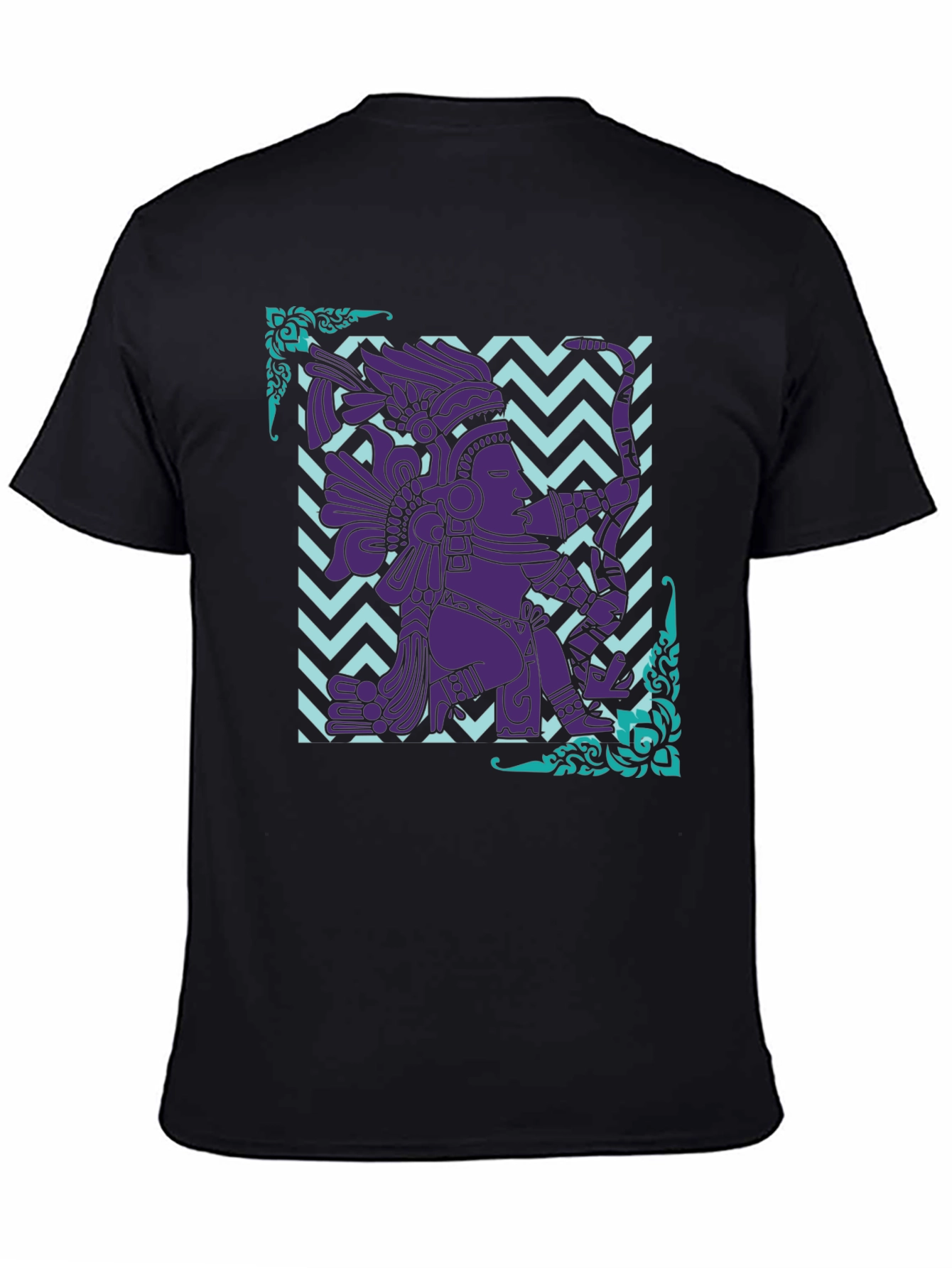 Mayan Warrior Graphic Tee - Aztec Culture Design
