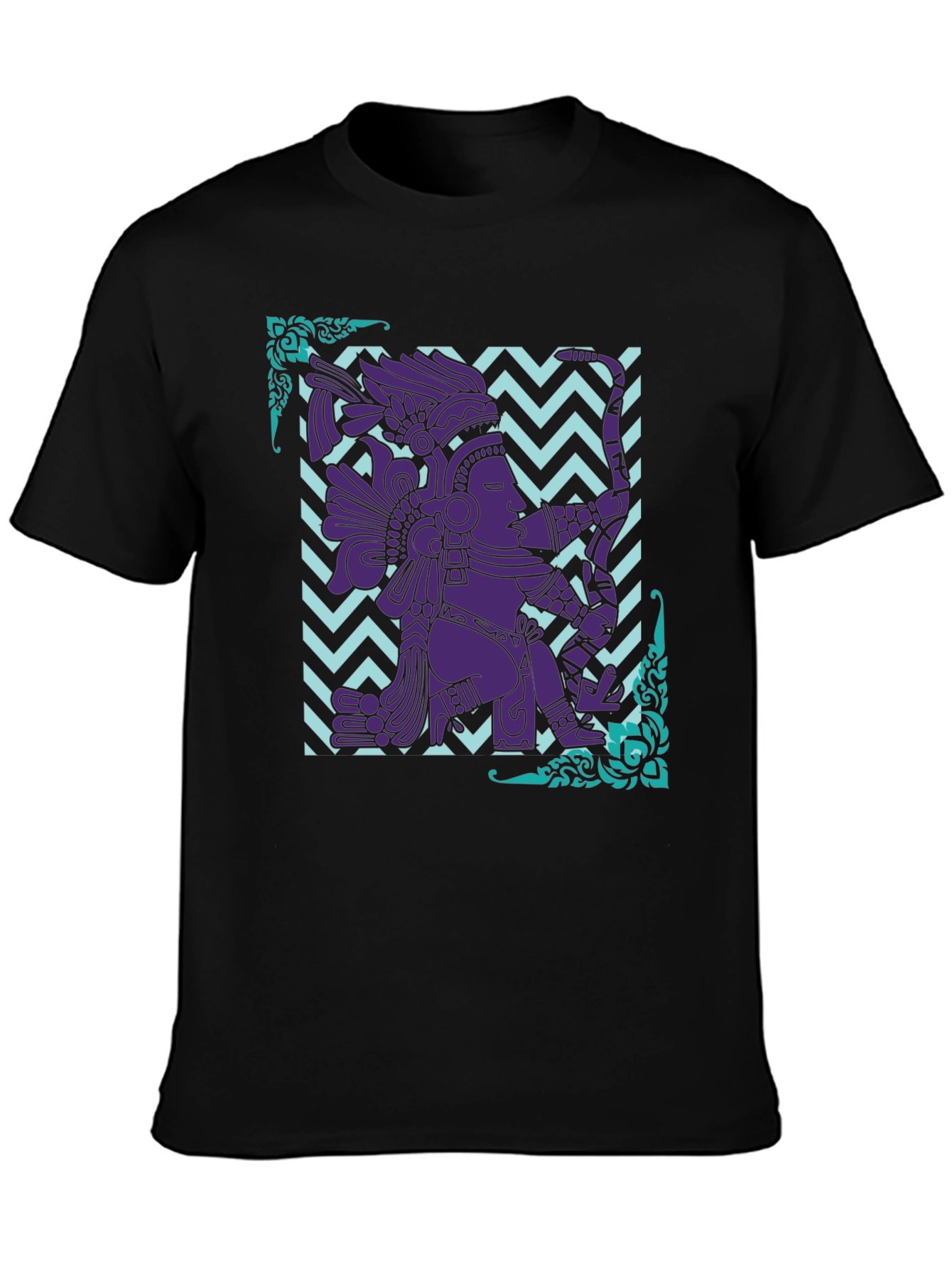 Mayan Warrior Graphic Tee - Aztec Culture Design