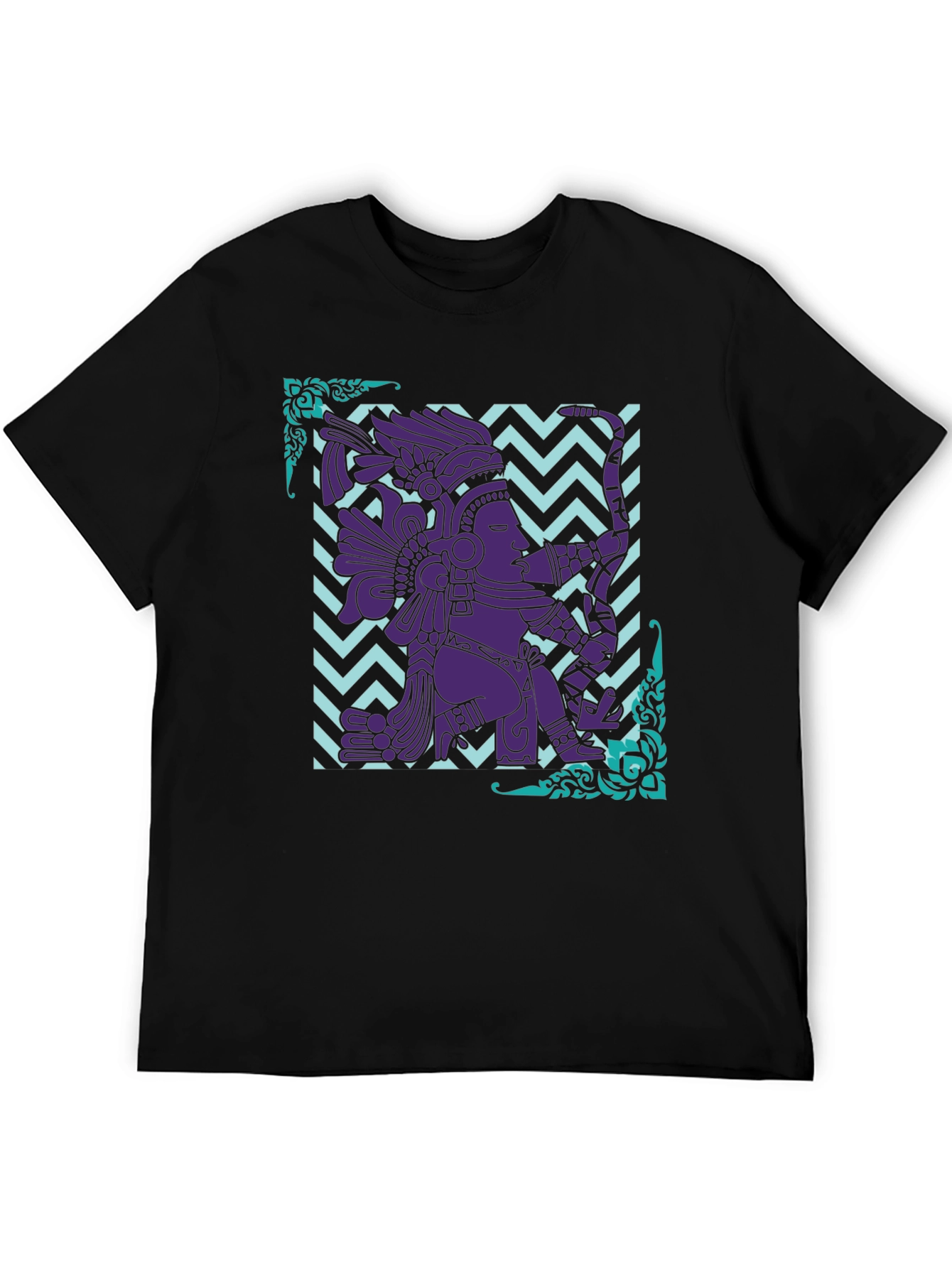 Mayan Warrior Graphic Tee - Aztec Culture Design