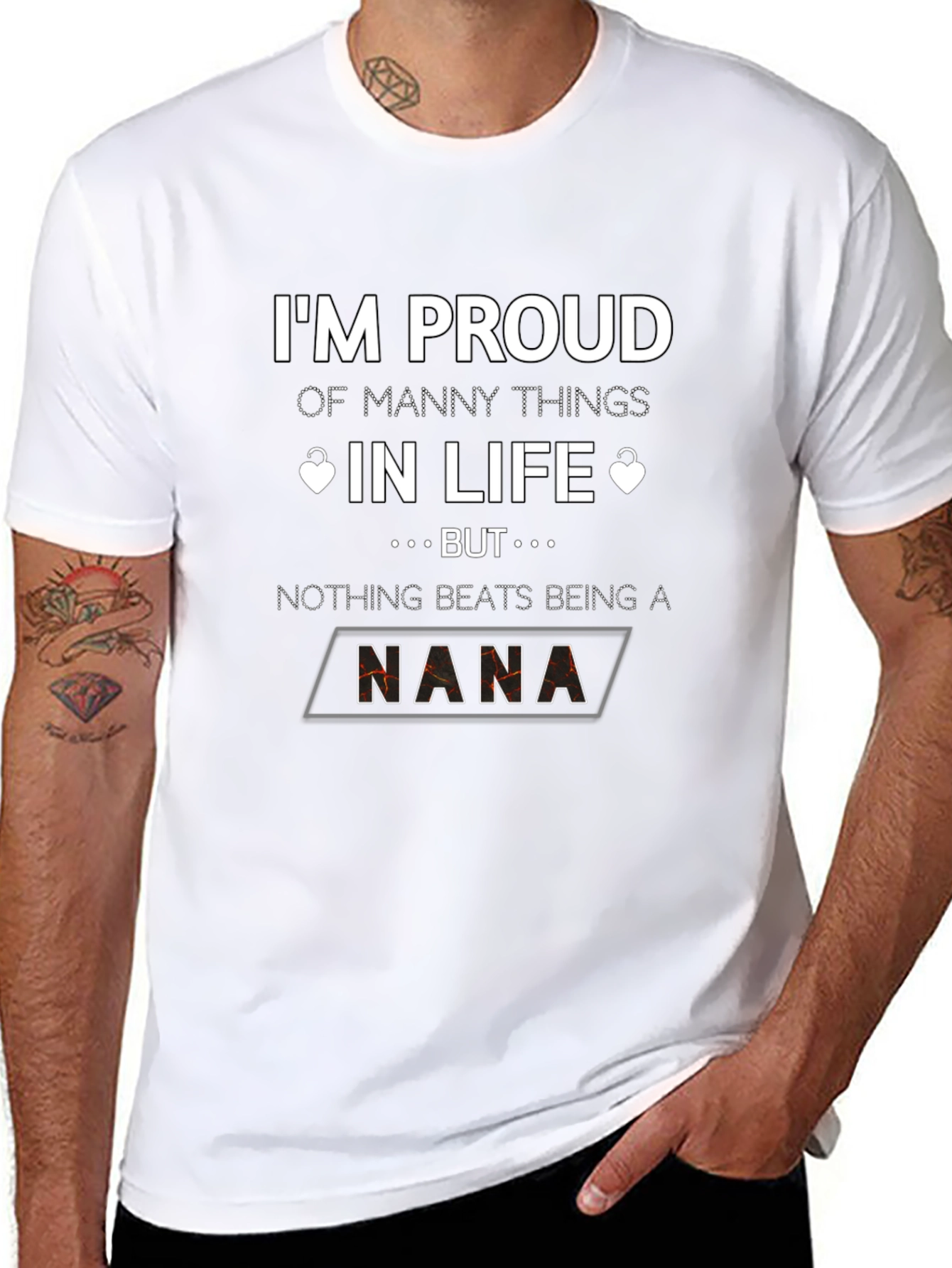 Proud Nana T-Shirt - Black Graphic Tee