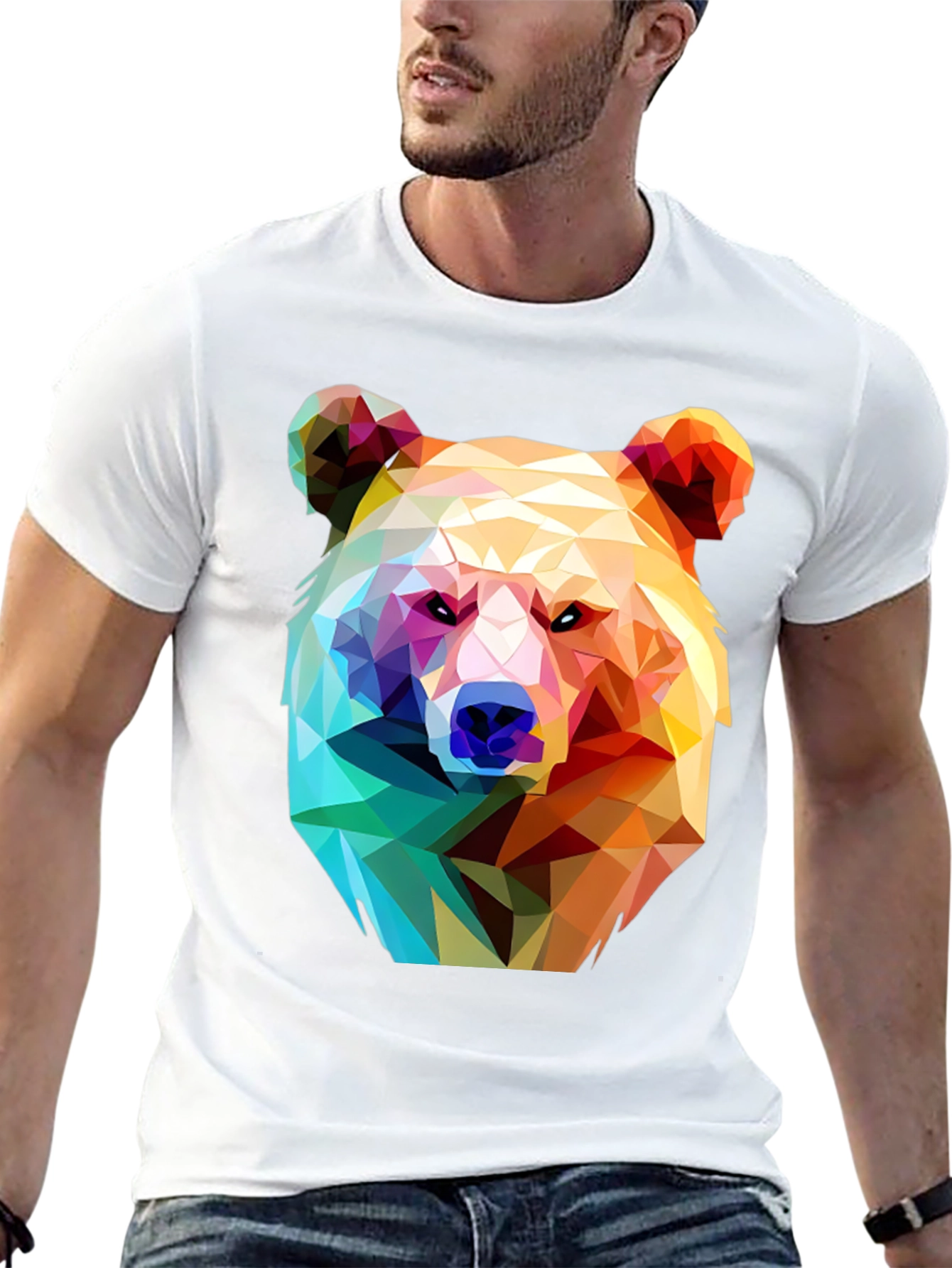 Geometric Bear Graphic T-Shirt