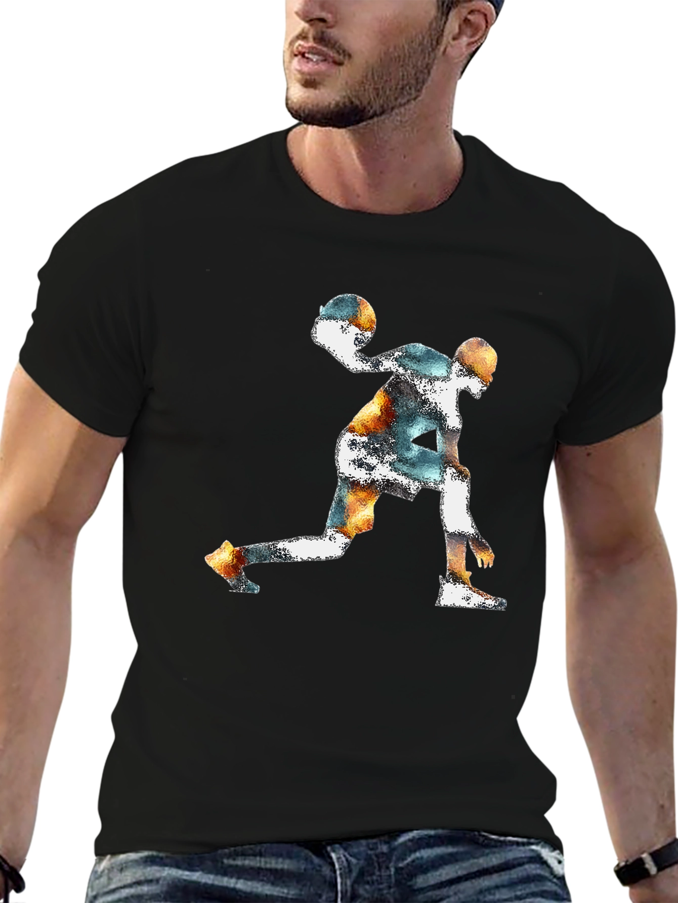 Basketball Player Graphic Print T-Shirt