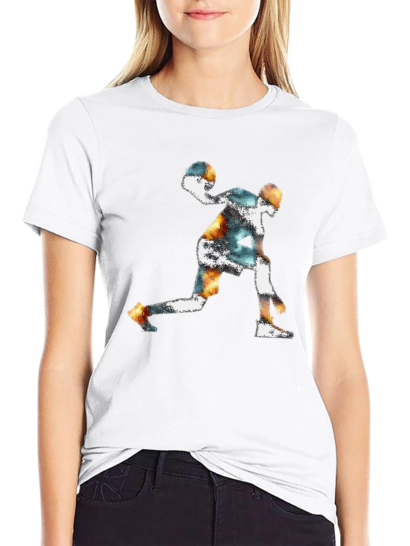 Basketball Player Graphic Print T-Shirt