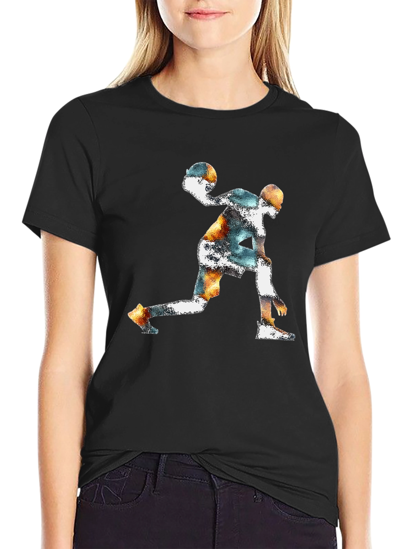 Basketball Player Graphic Print T-Shirt