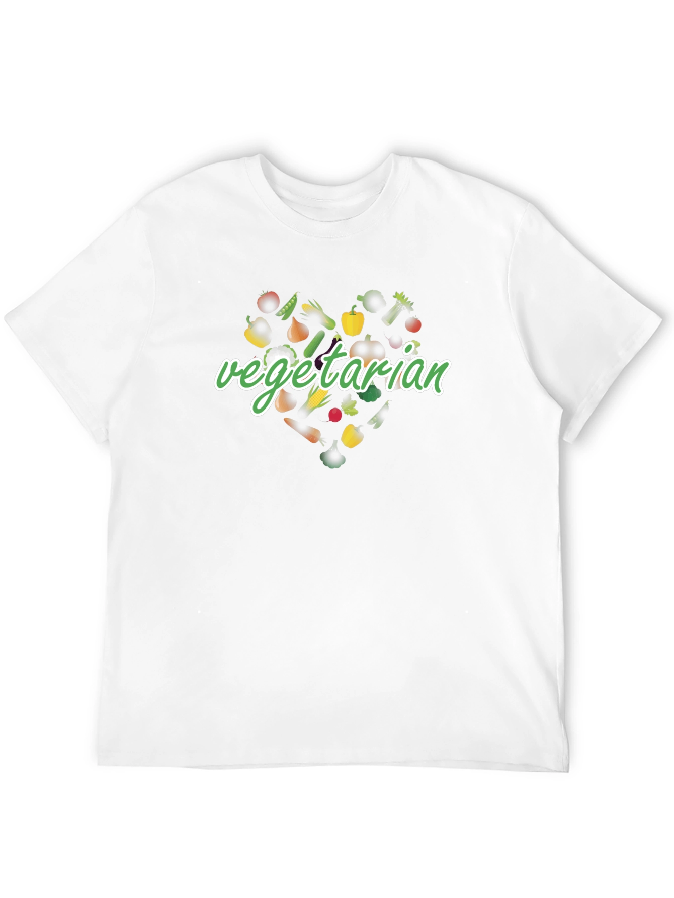 Vegetarian Heart Graphic Tee - Black Unisex T-Shirt