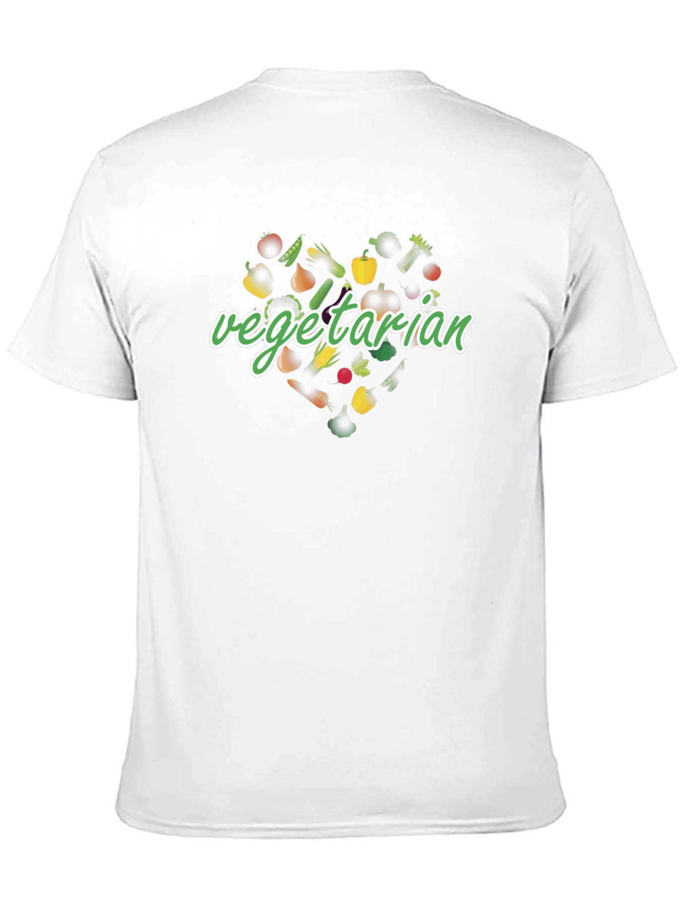 Vegetarian Heart Graphic Tee - Black Unisex T-Shirt