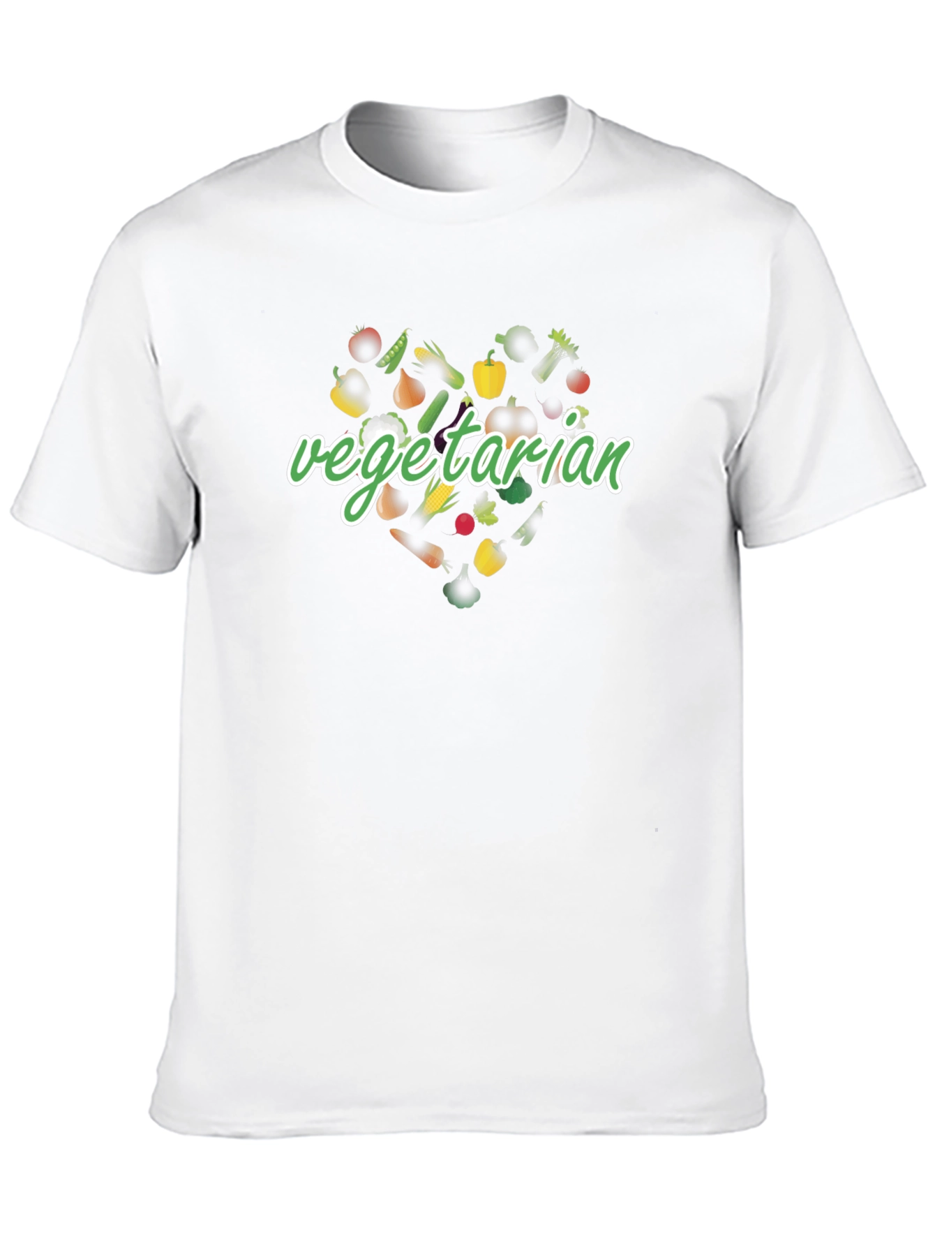 Vegetarian Heart Graphic Tee - Black Unisex T-Shirt