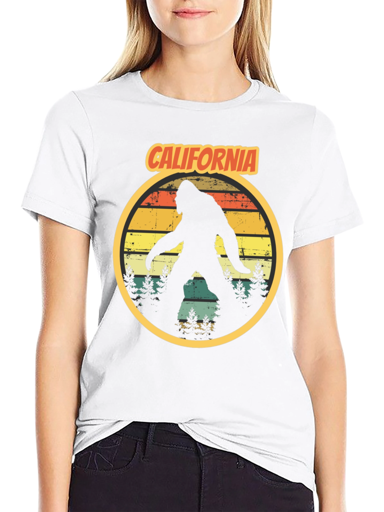 California Bigfoot T-Shirt Retro Sasquatch Tee