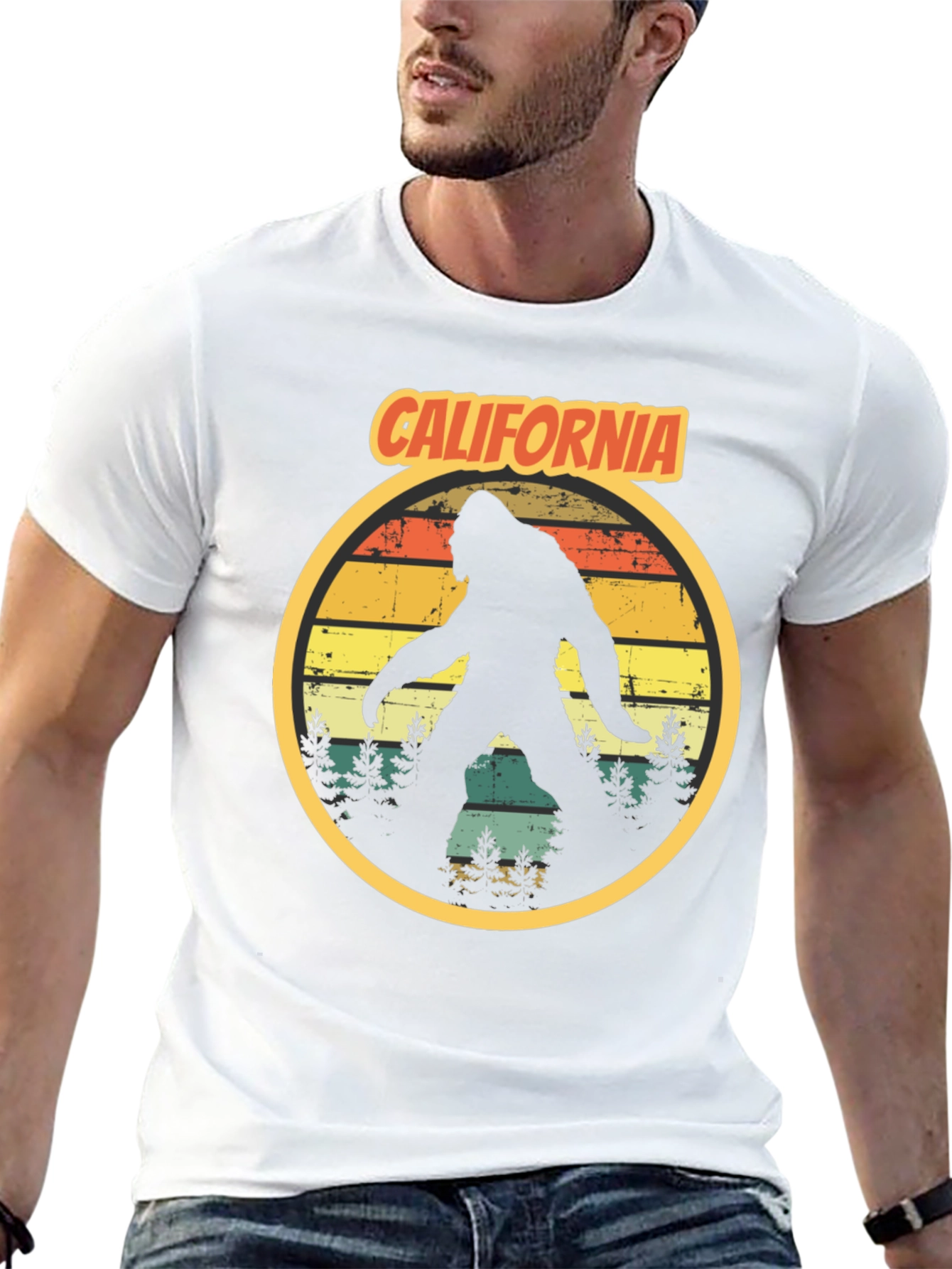 California Bigfoot T-Shirt Retro Sasquatch Tee