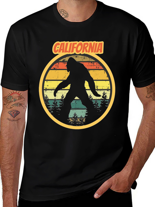 California Bigfoot T-Shirt Retro Sasquatch Tee