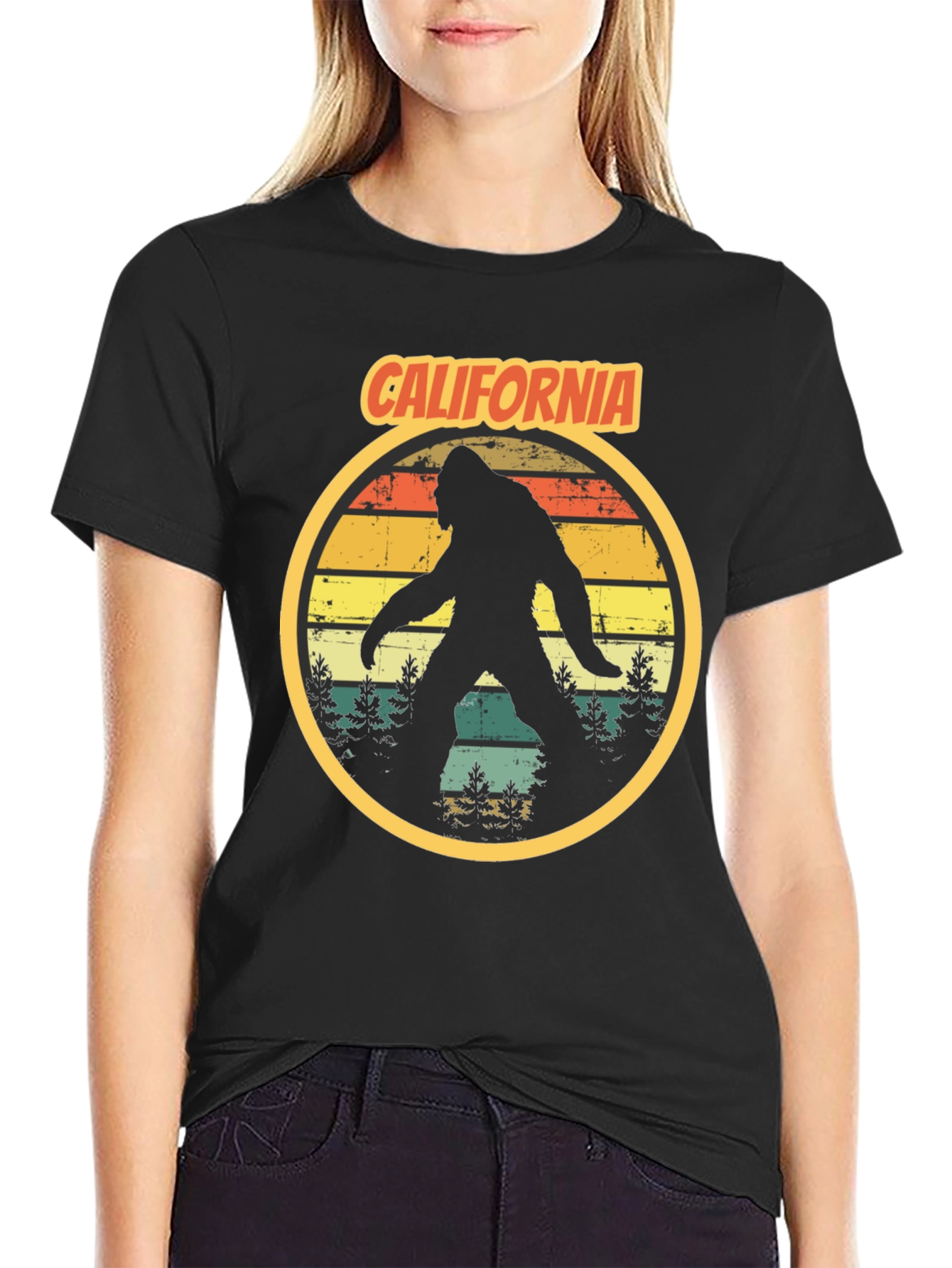 California Bigfoot T-Shirt Retro Sasquatch Tee