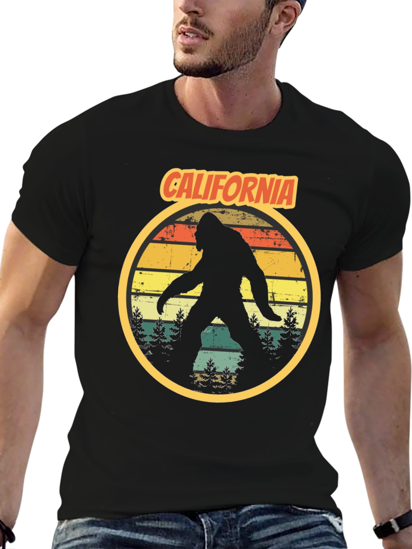 California Bigfoot T-Shirt Retro Sasquatch Tee