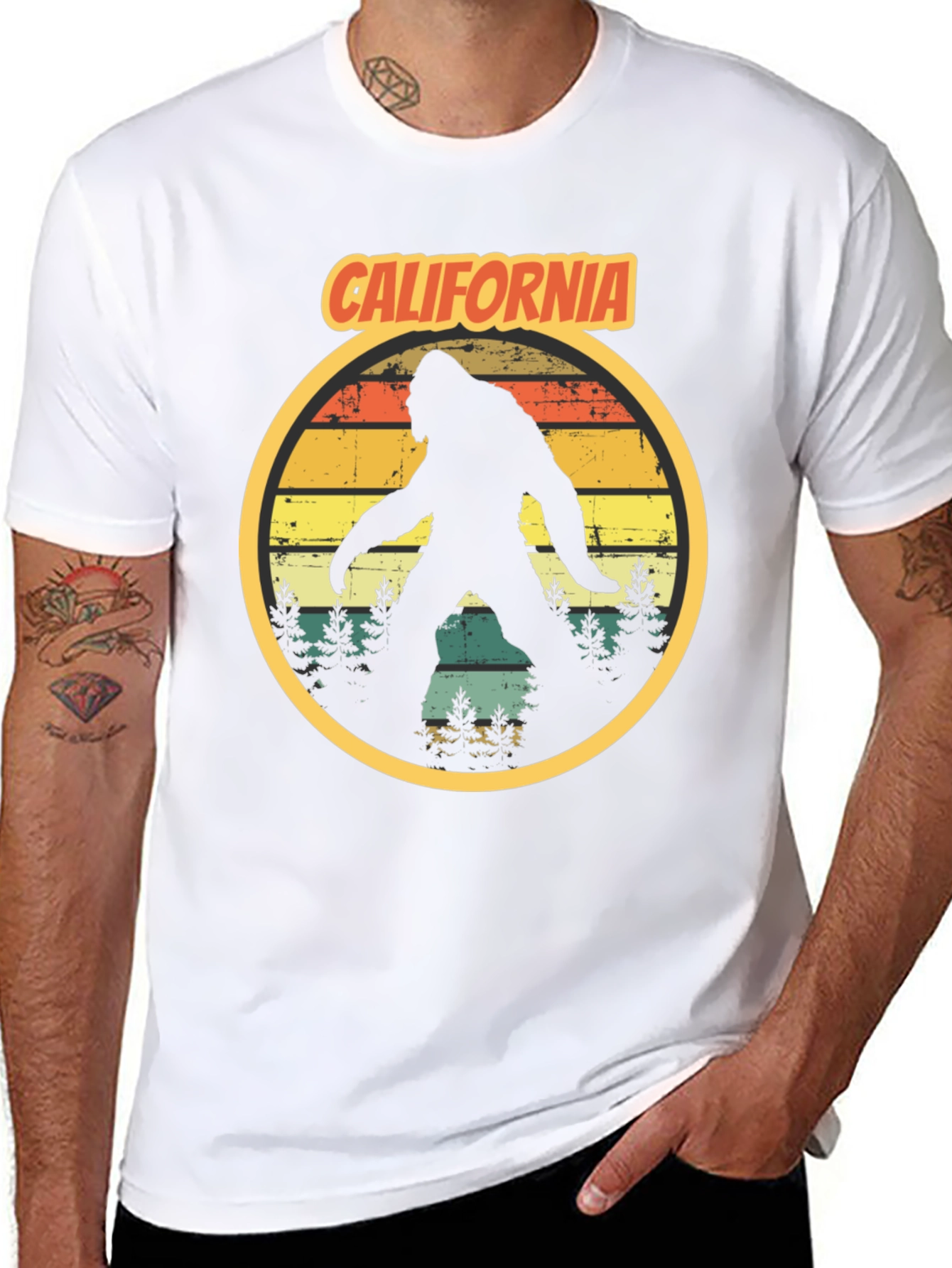 California Bigfoot T-Shirt Retro Sasquatch Tee