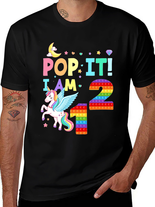 Pop It! I am 2 Unicorn Birthday Shirt