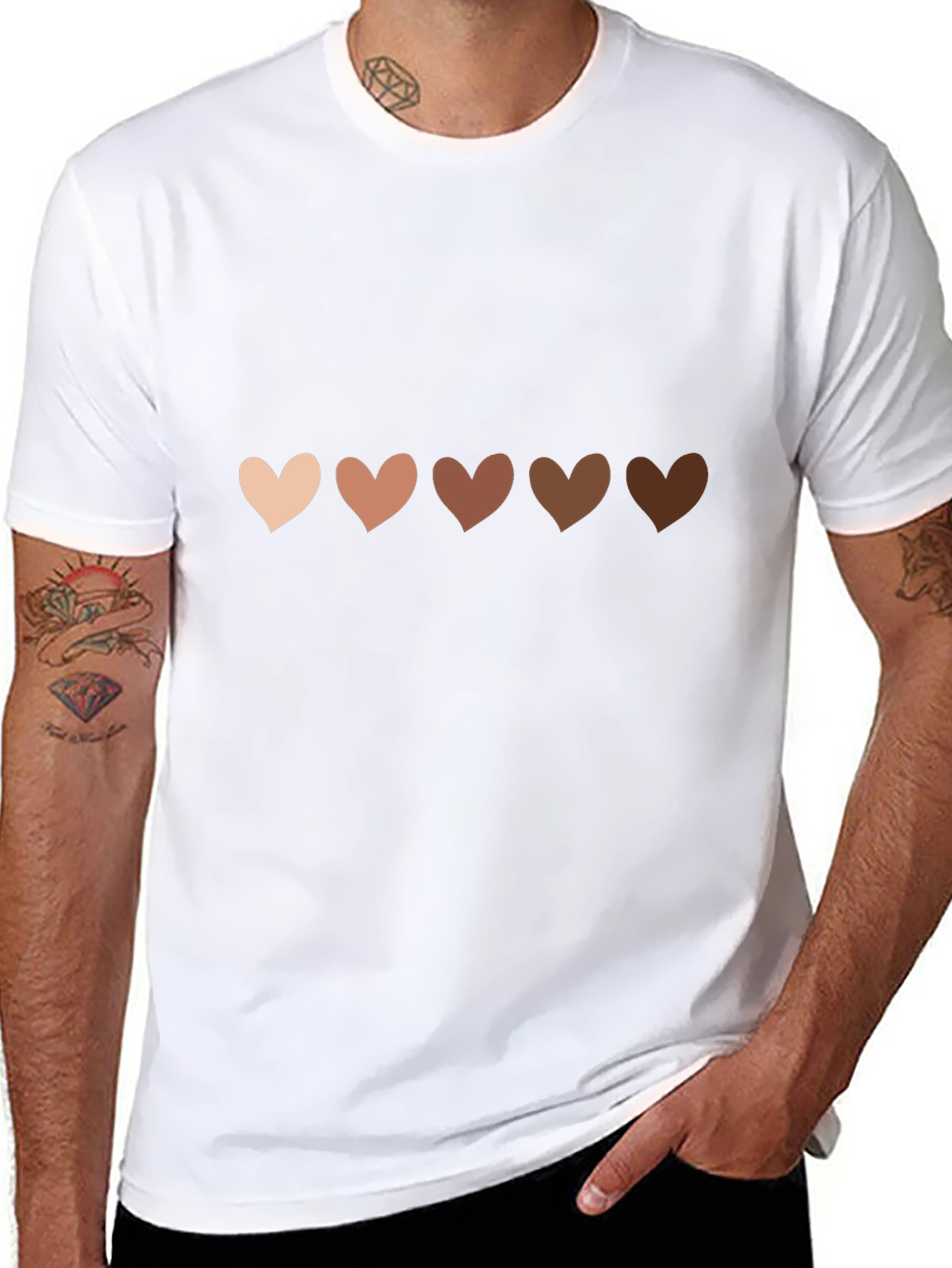 Diversity Hearts Black T-Shirt