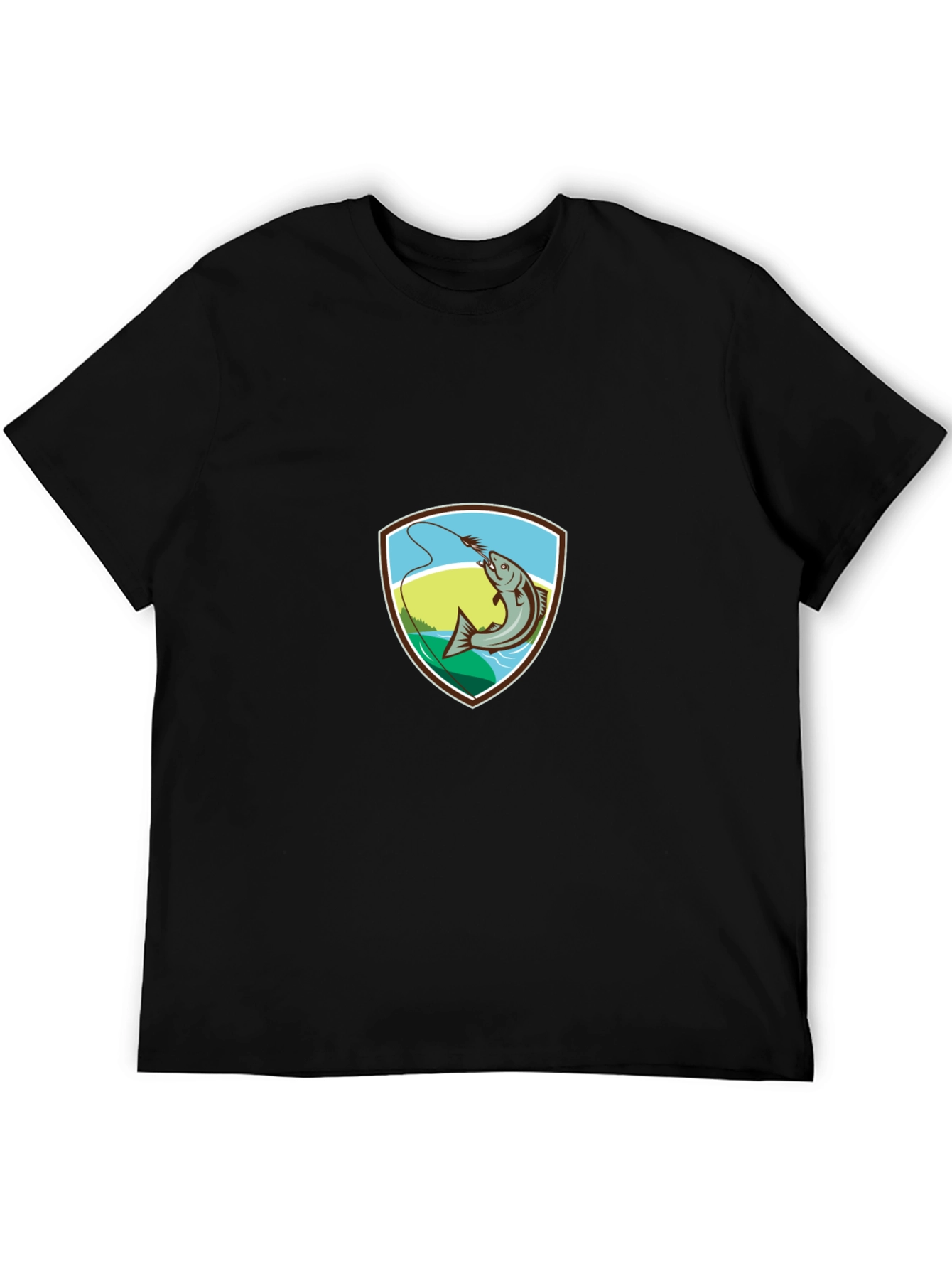 Fishing T-Shirt: Retro Fish Badge