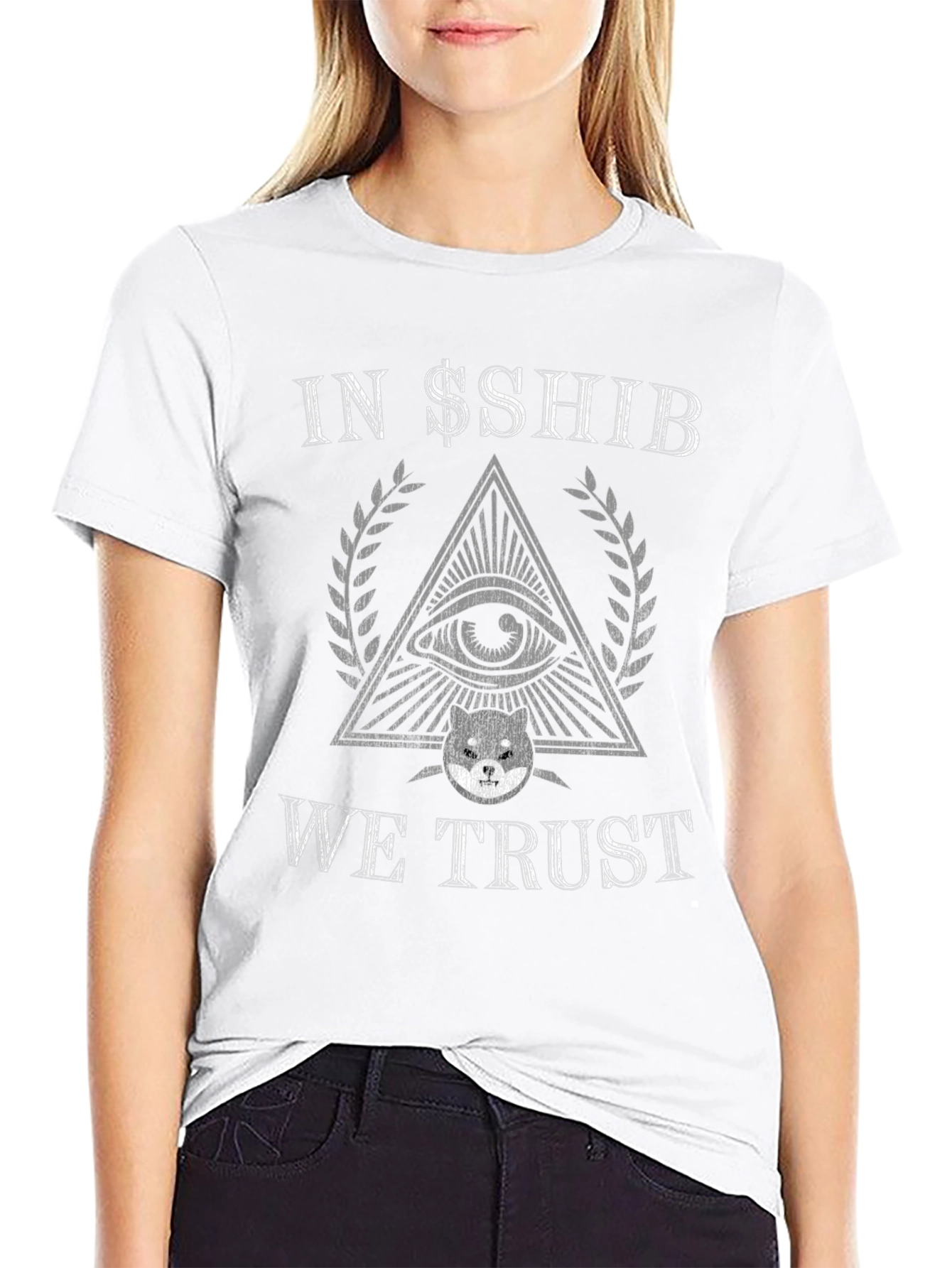 In $$SHIB We Trust Black Graphic Tee