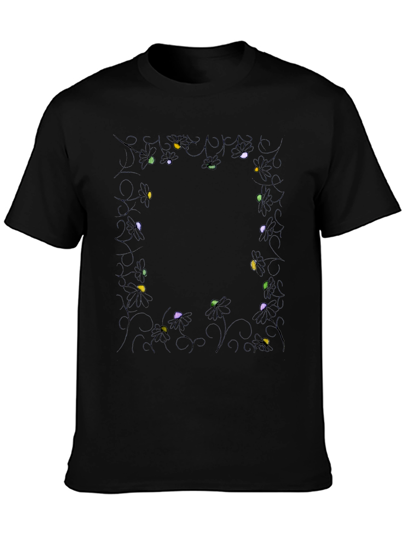 Spider Lights Black T-Shirt Halloween Holiday Crew Neck Tee