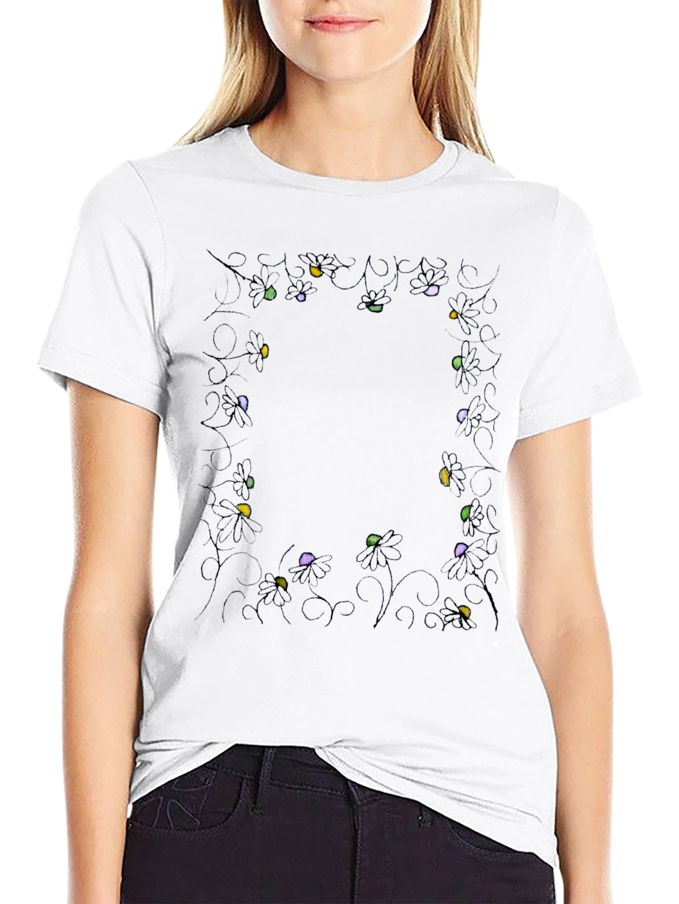 Spider Lights Black T-Shirt Halloween Holiday Crew Neck Tee