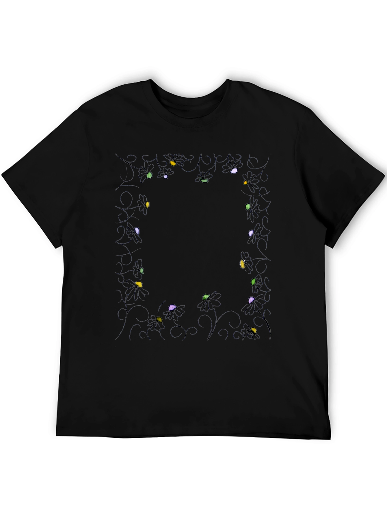 Spider Lights Black T-Shirt Halloween Holiday Crew Neck Tee