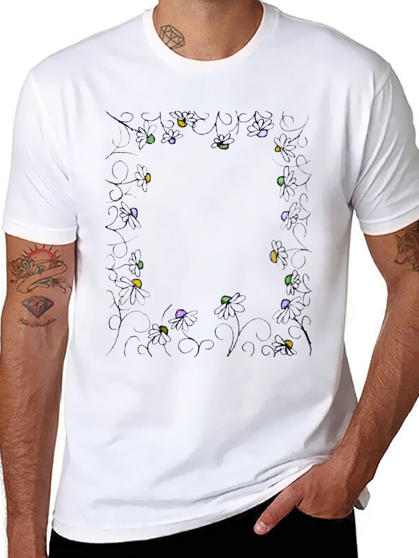 Spider Lights Black T-Shirt Halloween Holiday Crew Neck Tee