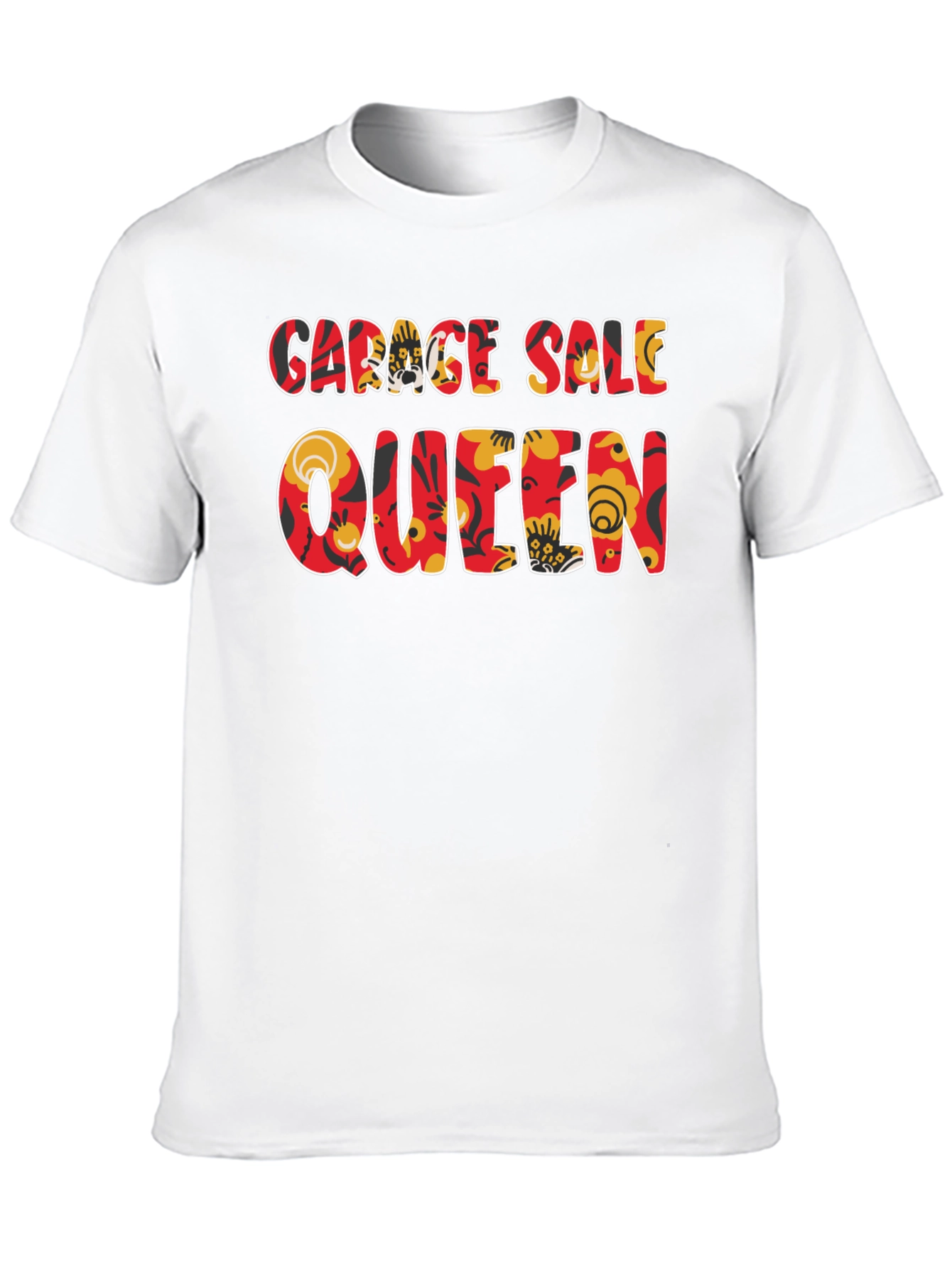 Garage Sale Queen T-Shirt - Floral Design