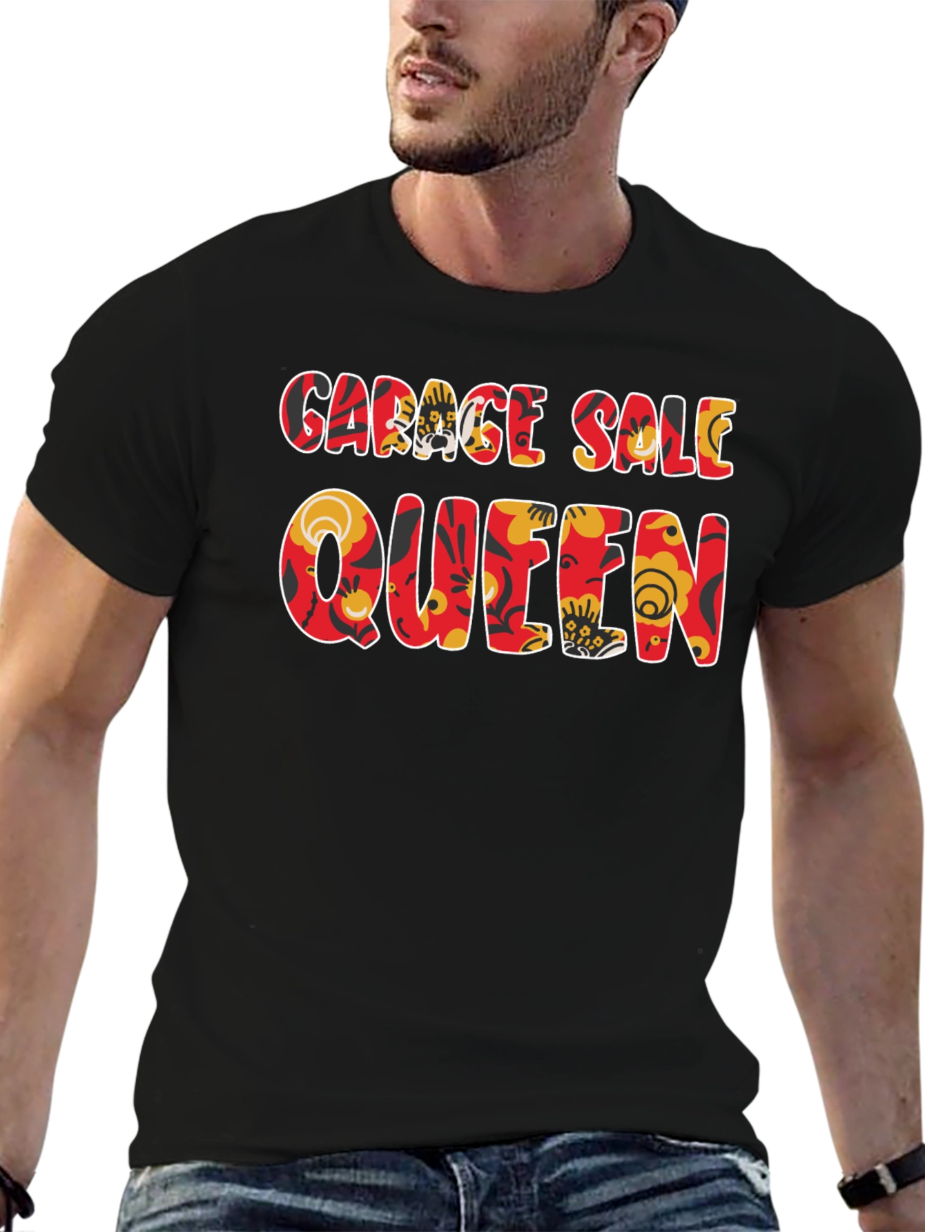 Garage Sale Queen T-Shirt - Floral Design