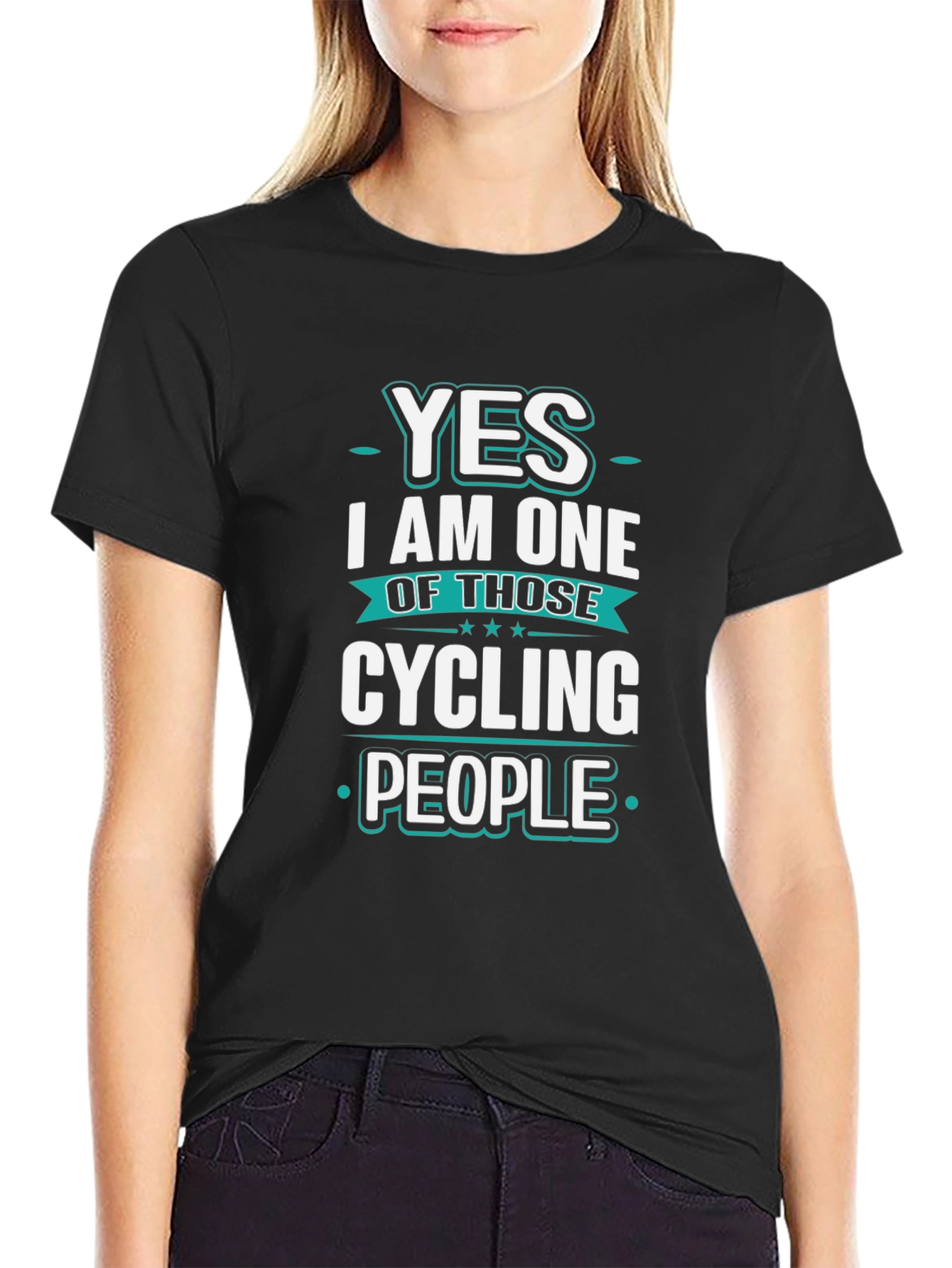 Cycling People Graphic T-Shirt - Black