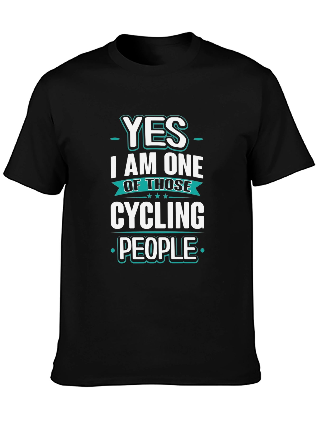Cycling People Graphic T-Shirt - Black