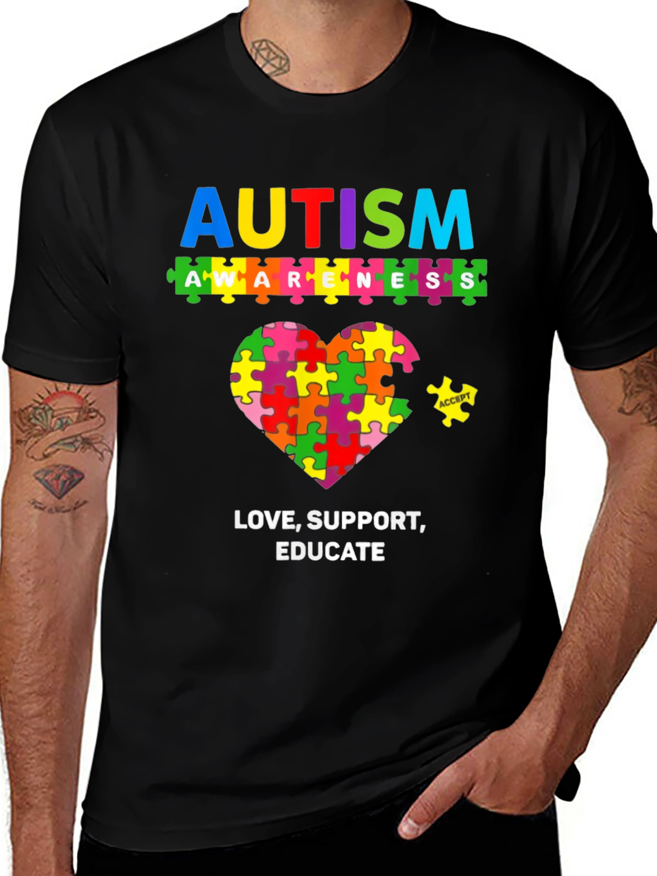 Autism Awareness Puzzle Heart T-Shirt