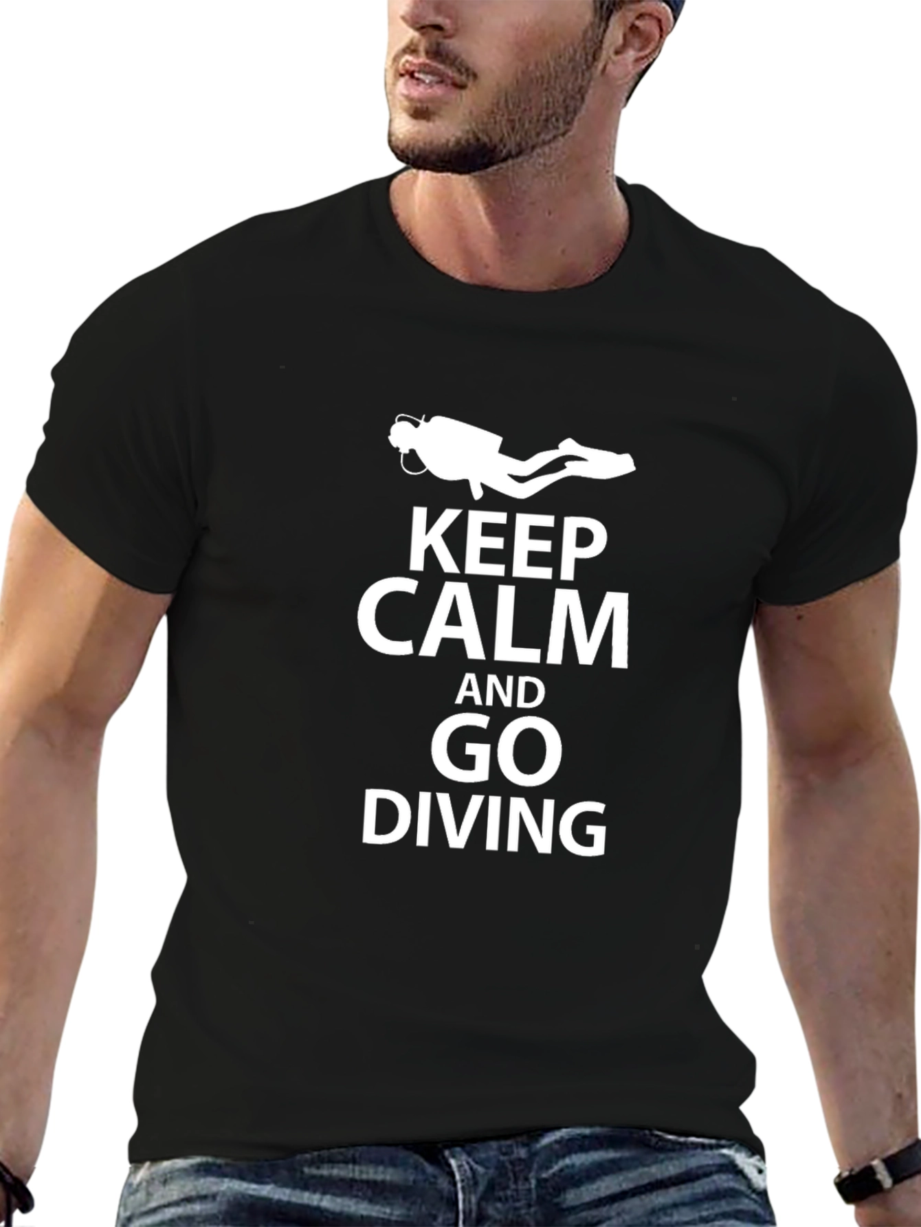 Keep Calm and Go Diving T-Shirt - Black