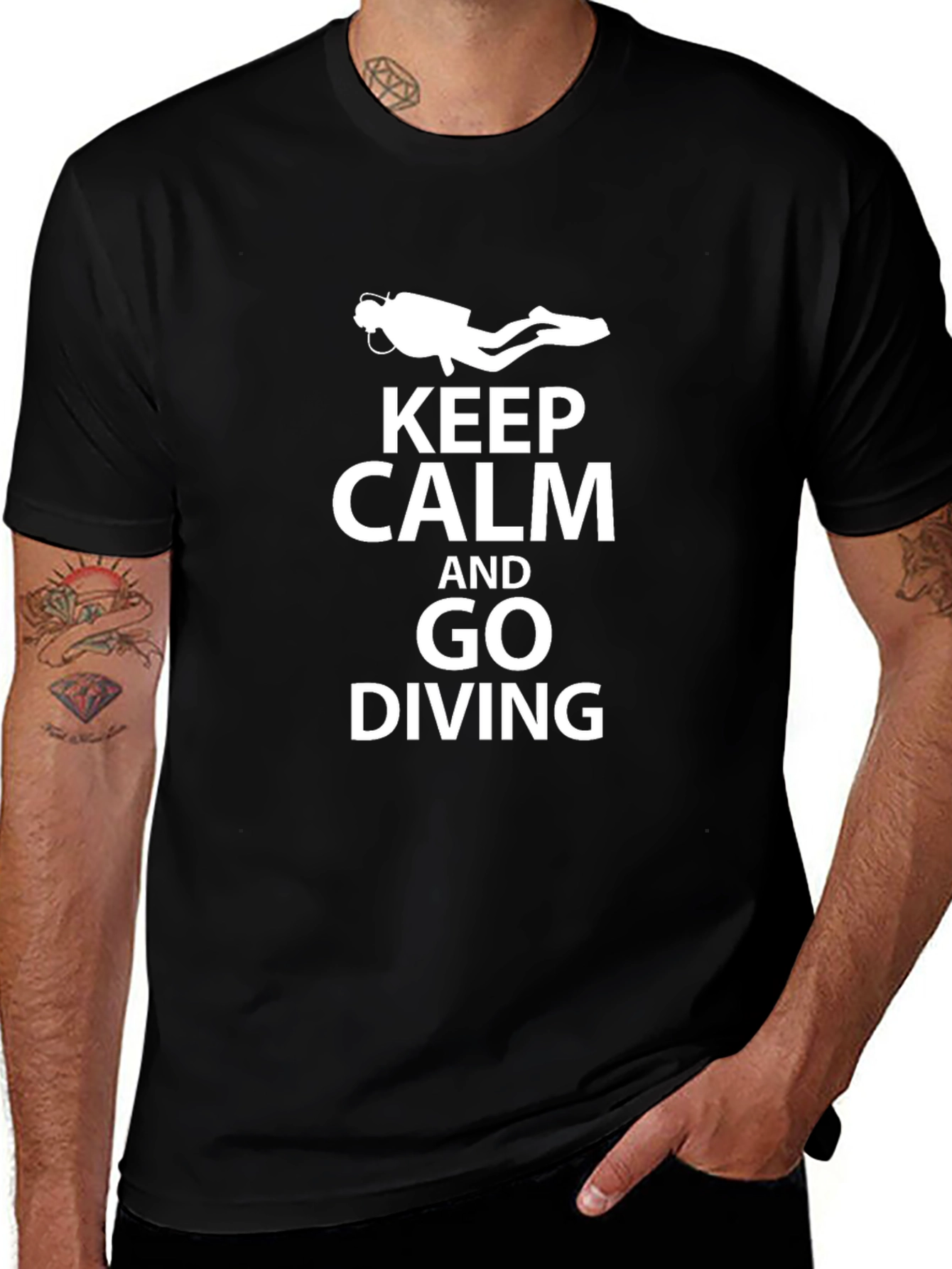 Keep Calm and Go Diving T-Shirt - Black