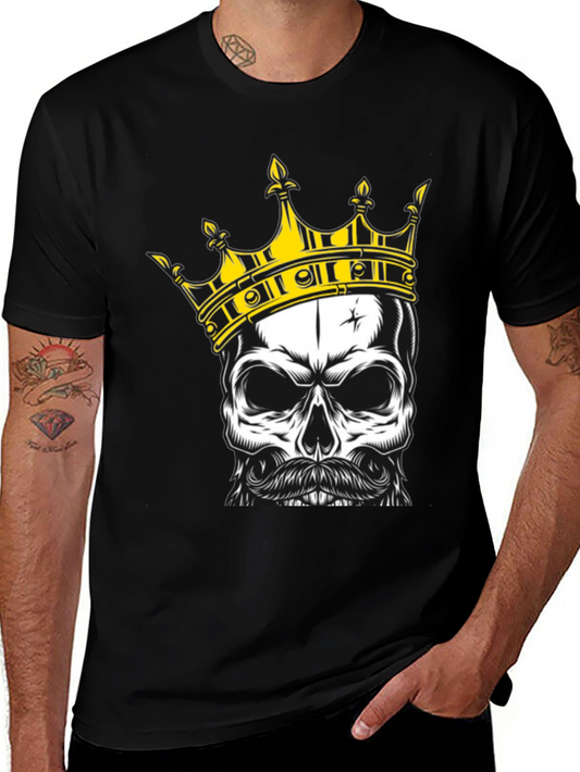 Skull King Graphic Tee - Black Cotton T-Shirt