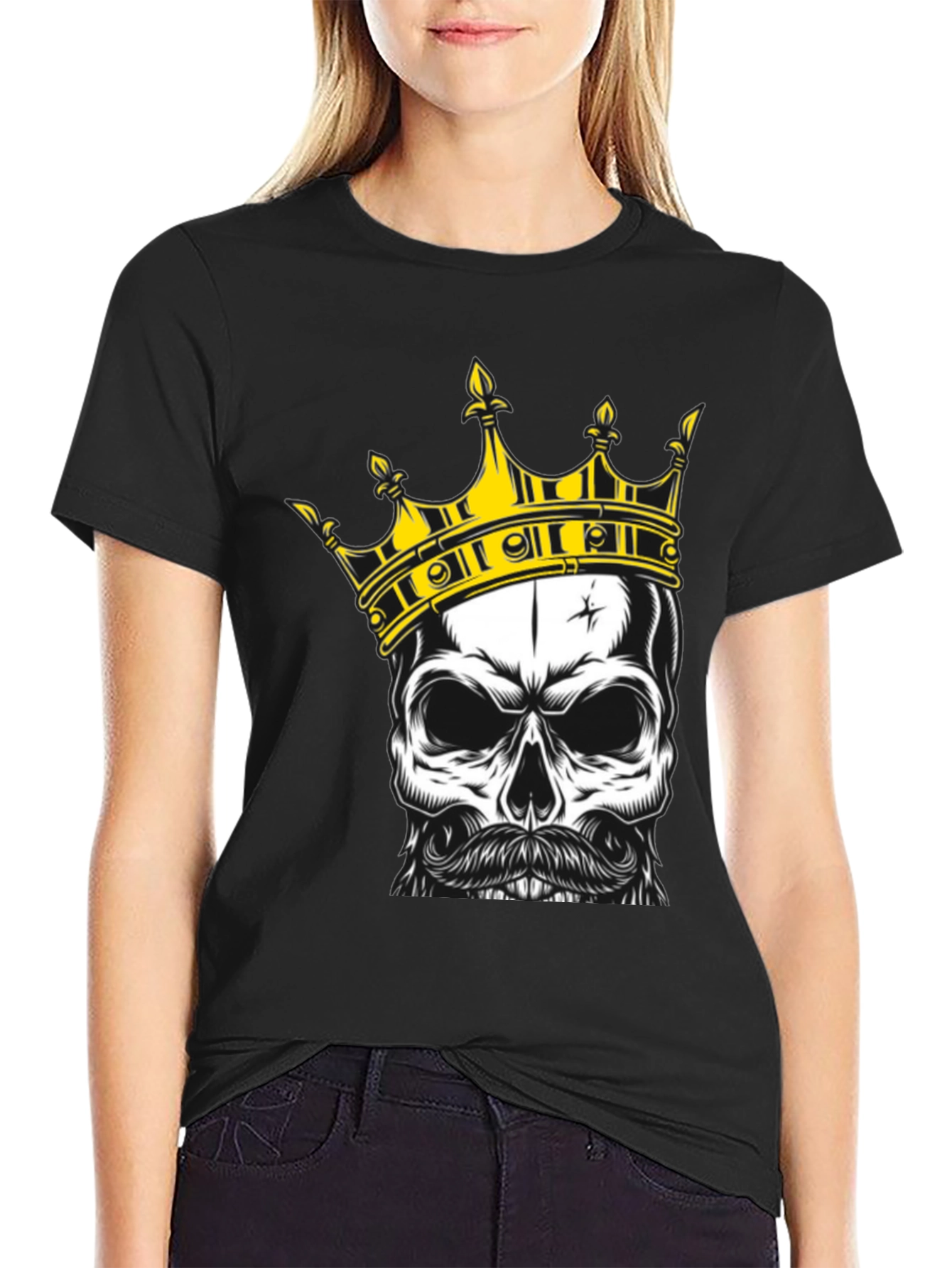 Skull King Graphic Tee - Black Cotton T-Shirt