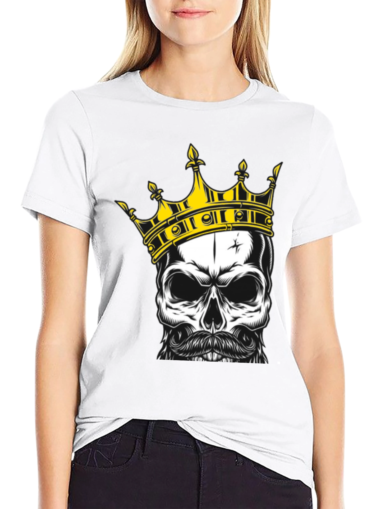 Skull King Graphic Tee - Black Cotton T-Shirt