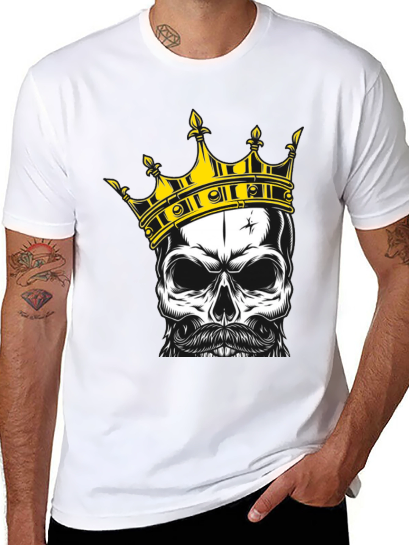 Skull King Graphic Tee - Black Cotton T-Shirt