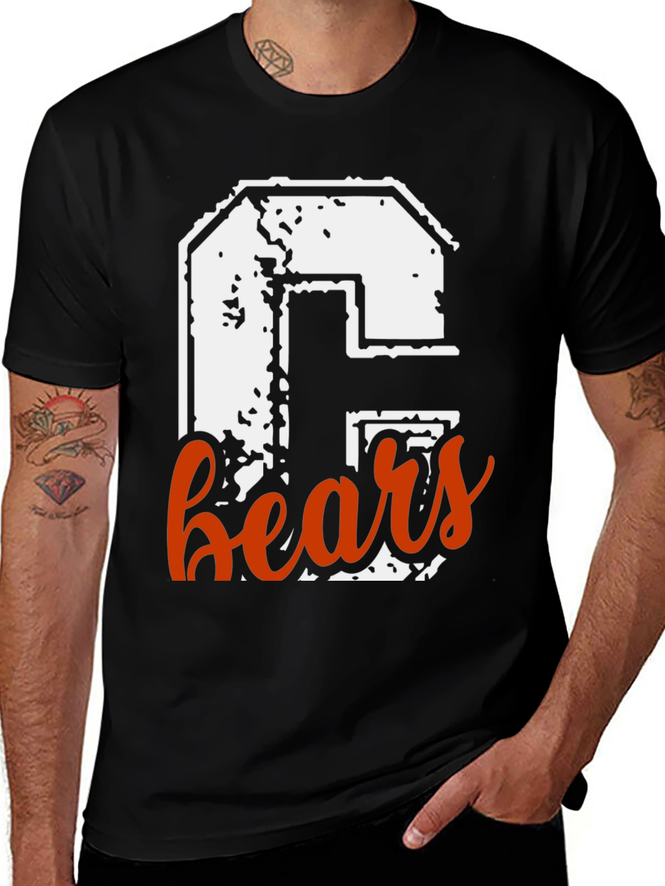Chicago Bears C Graphic T-Shirt - Black