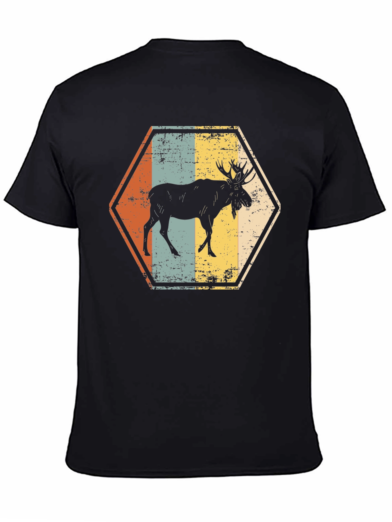 Retro Moose Hexagon T-Shirt
