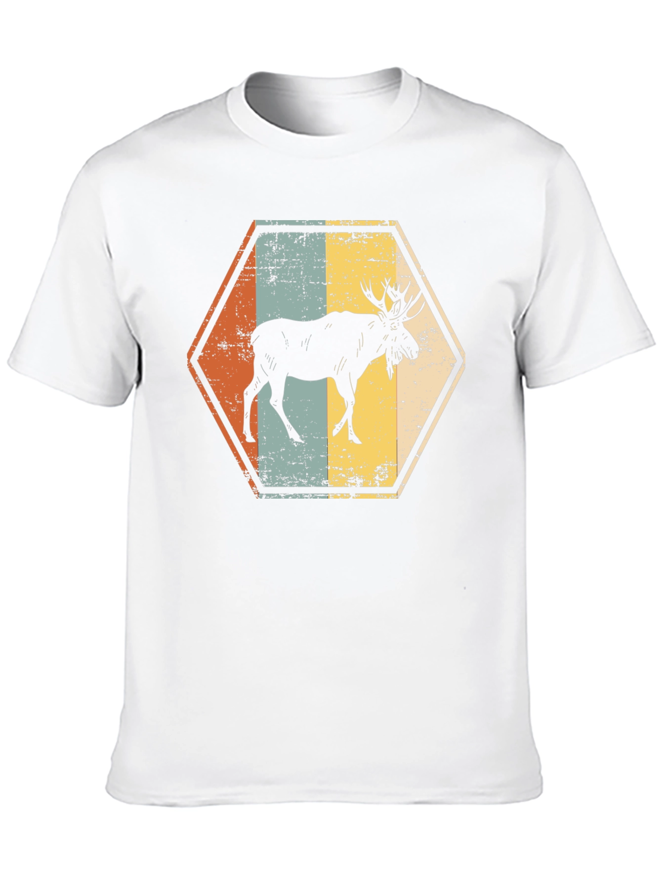 Retro Moose Hexagon T-Shirt
