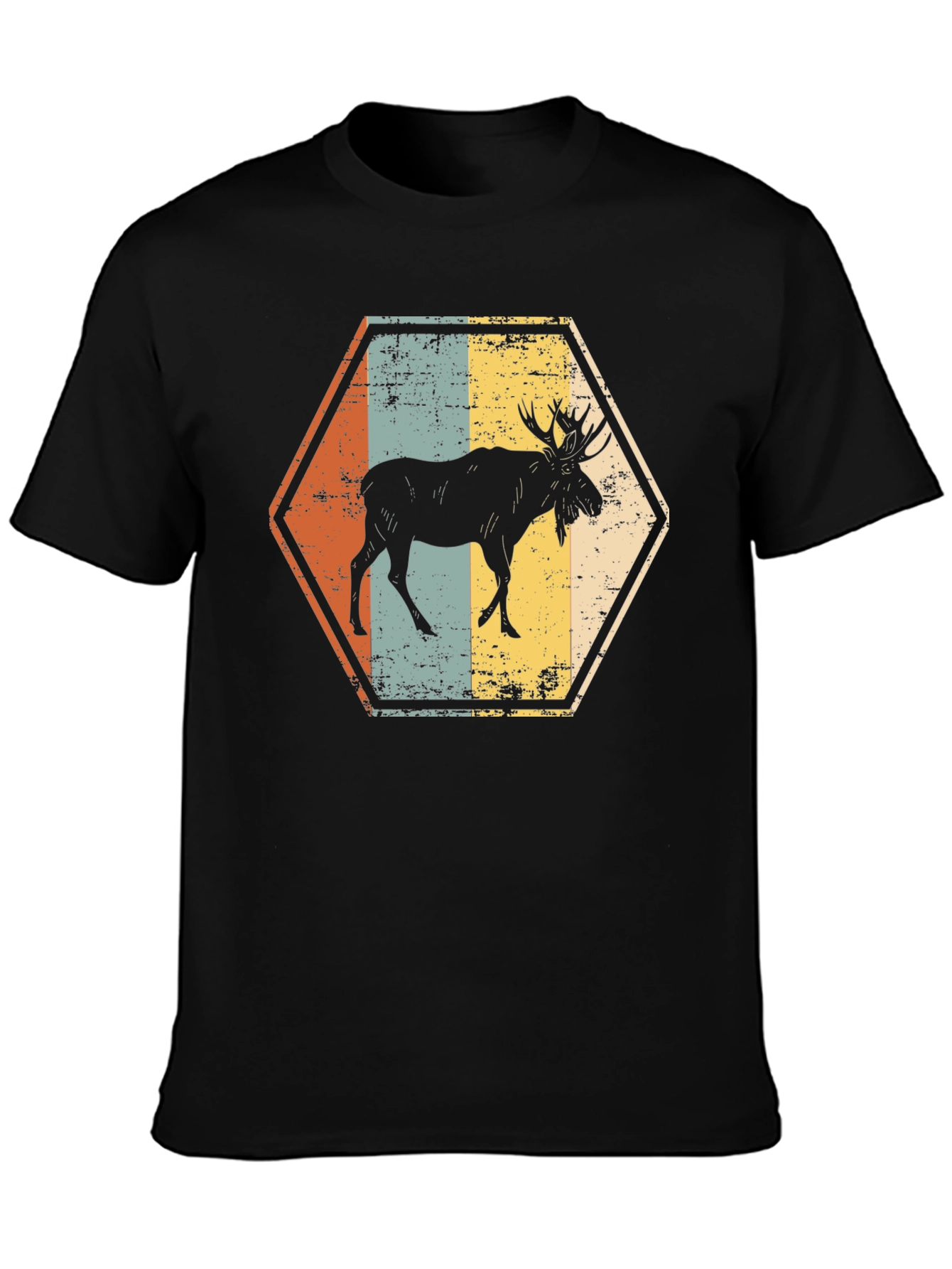 Retro Moose Hexagon T-Shirt
