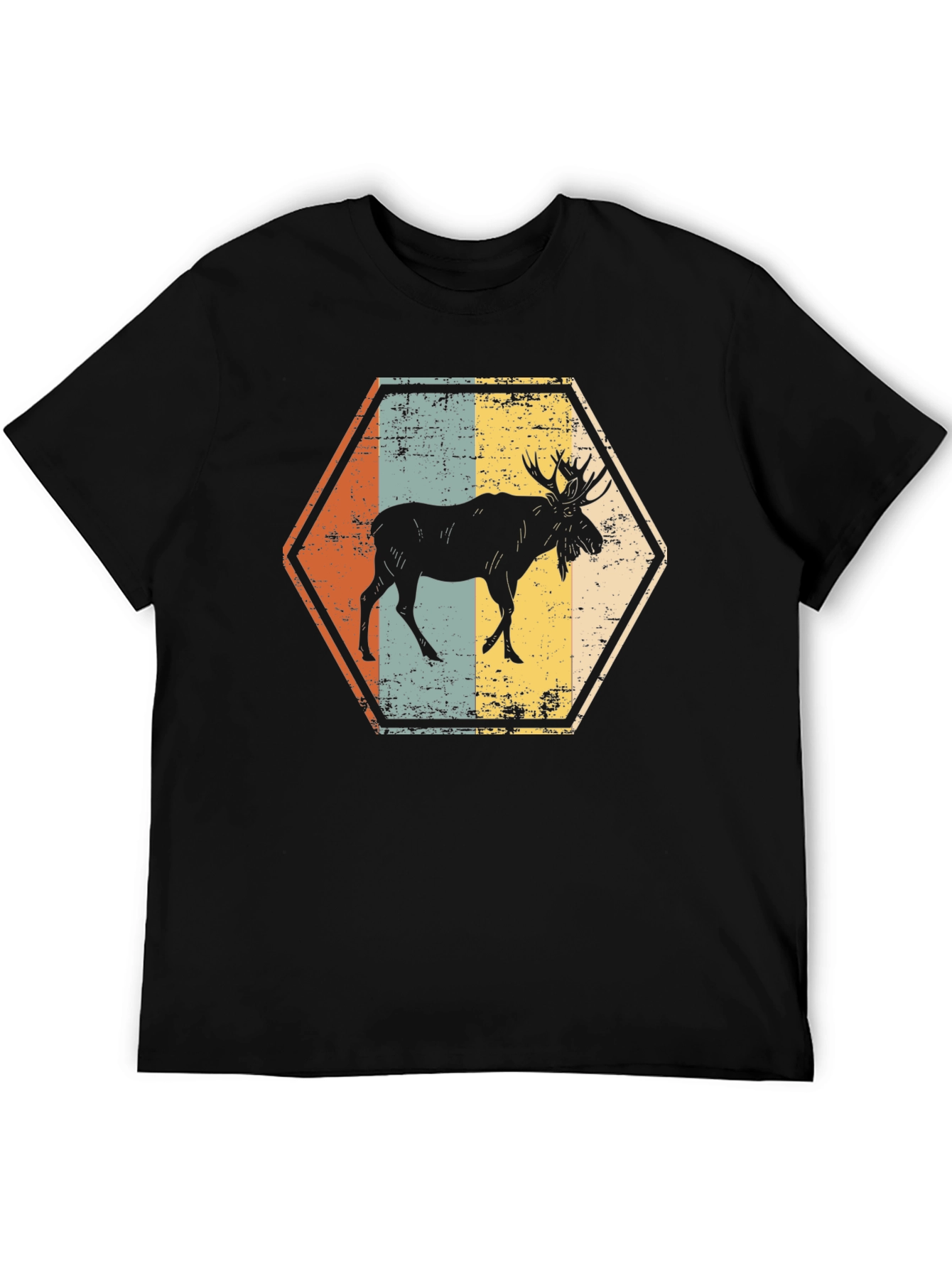 Retro Moose Hexagon T-Shirt