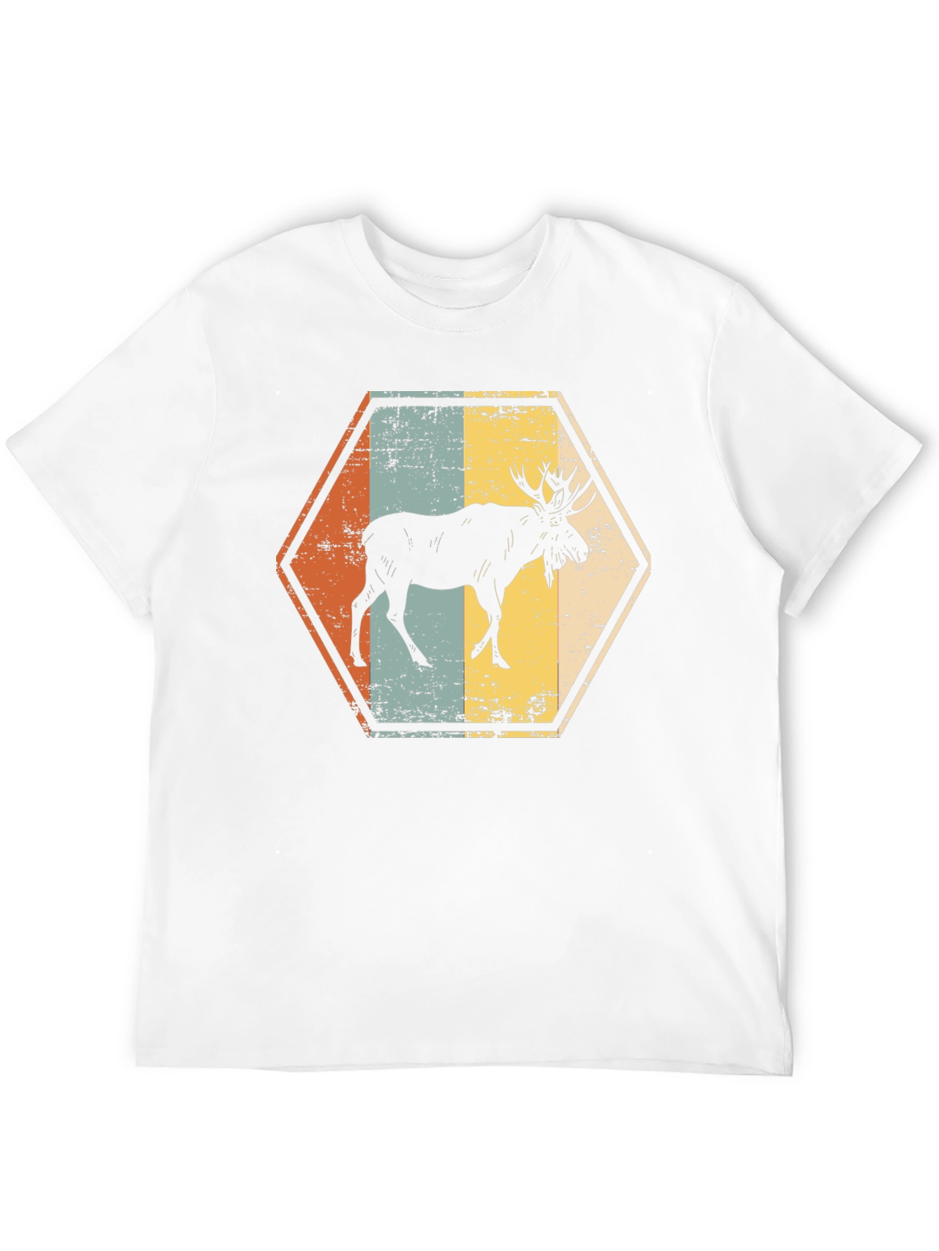 Retro Moose Hexagon T-Shirt
